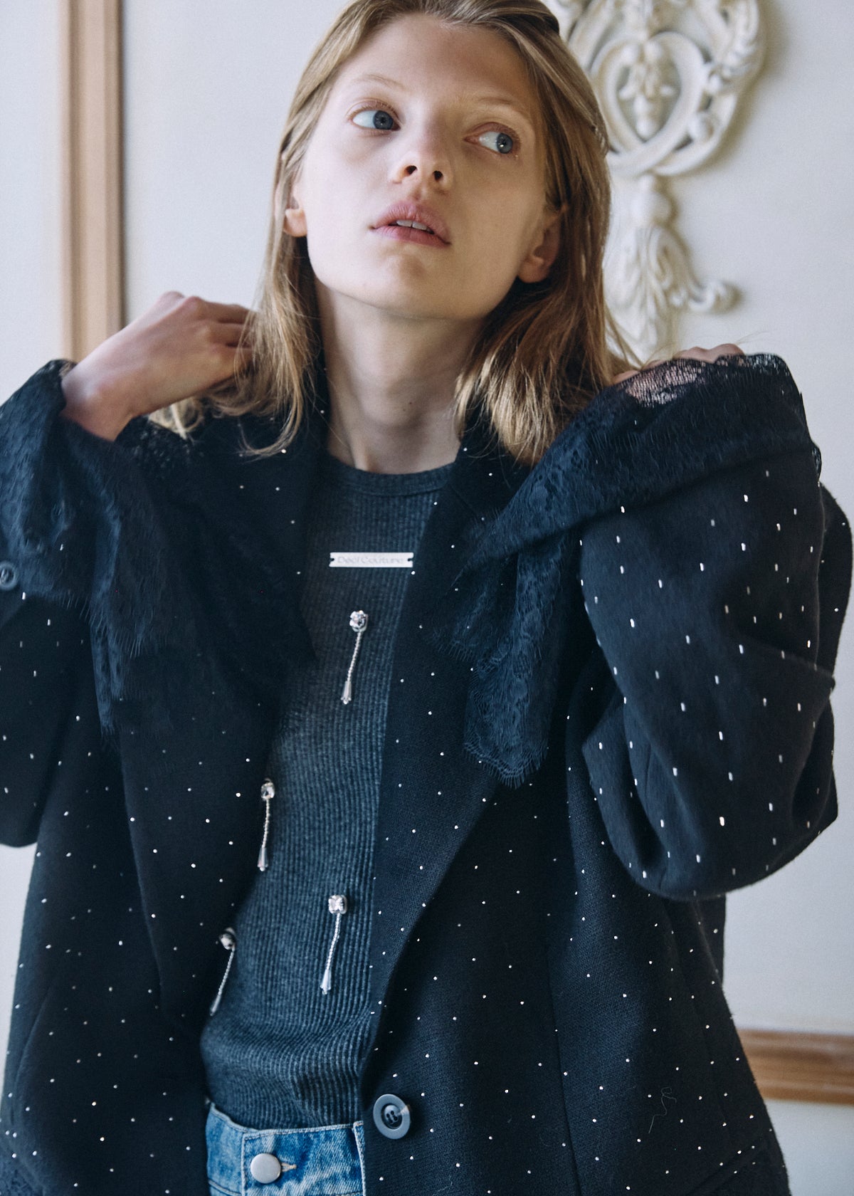 【予約商品】2WAY Bijou Lace Jacket