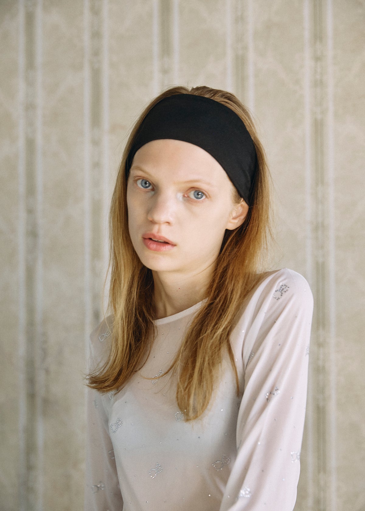 【予約商品】Crystal Logo Sheer Top