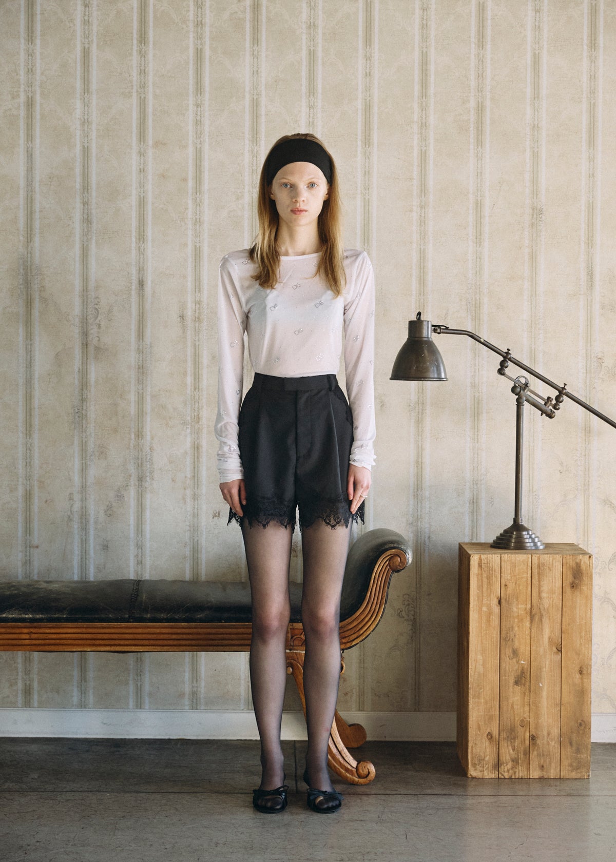 【予約商品】Crystal Logo Sheer Top