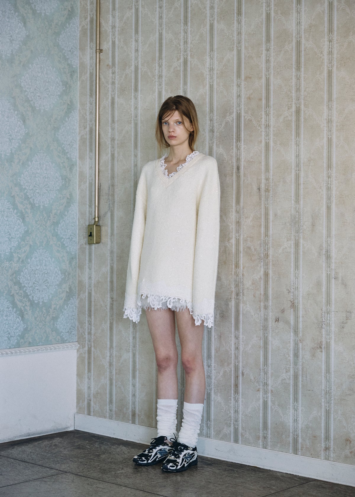 【予約商品】Lace Sparkle Oversized Knit