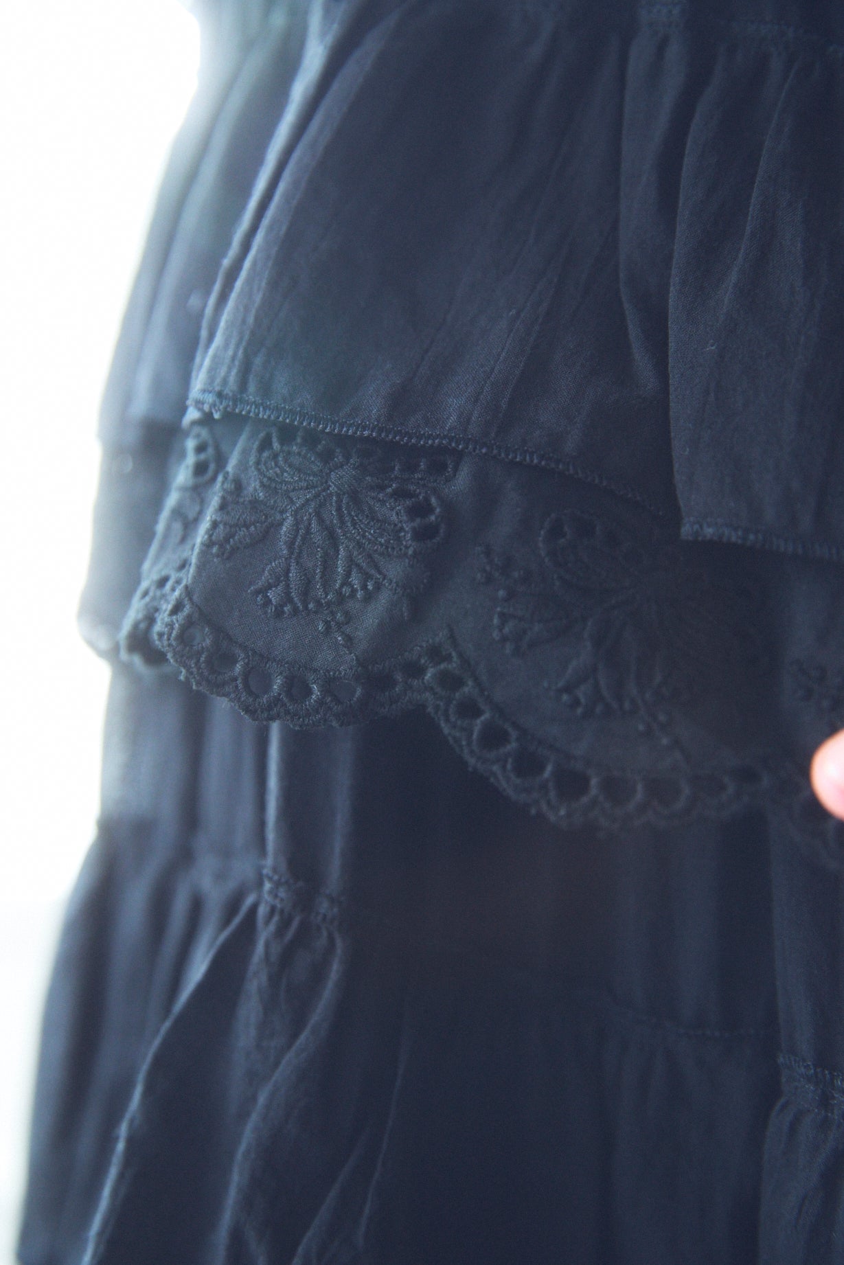 Cotton Tiered Scallop Dress