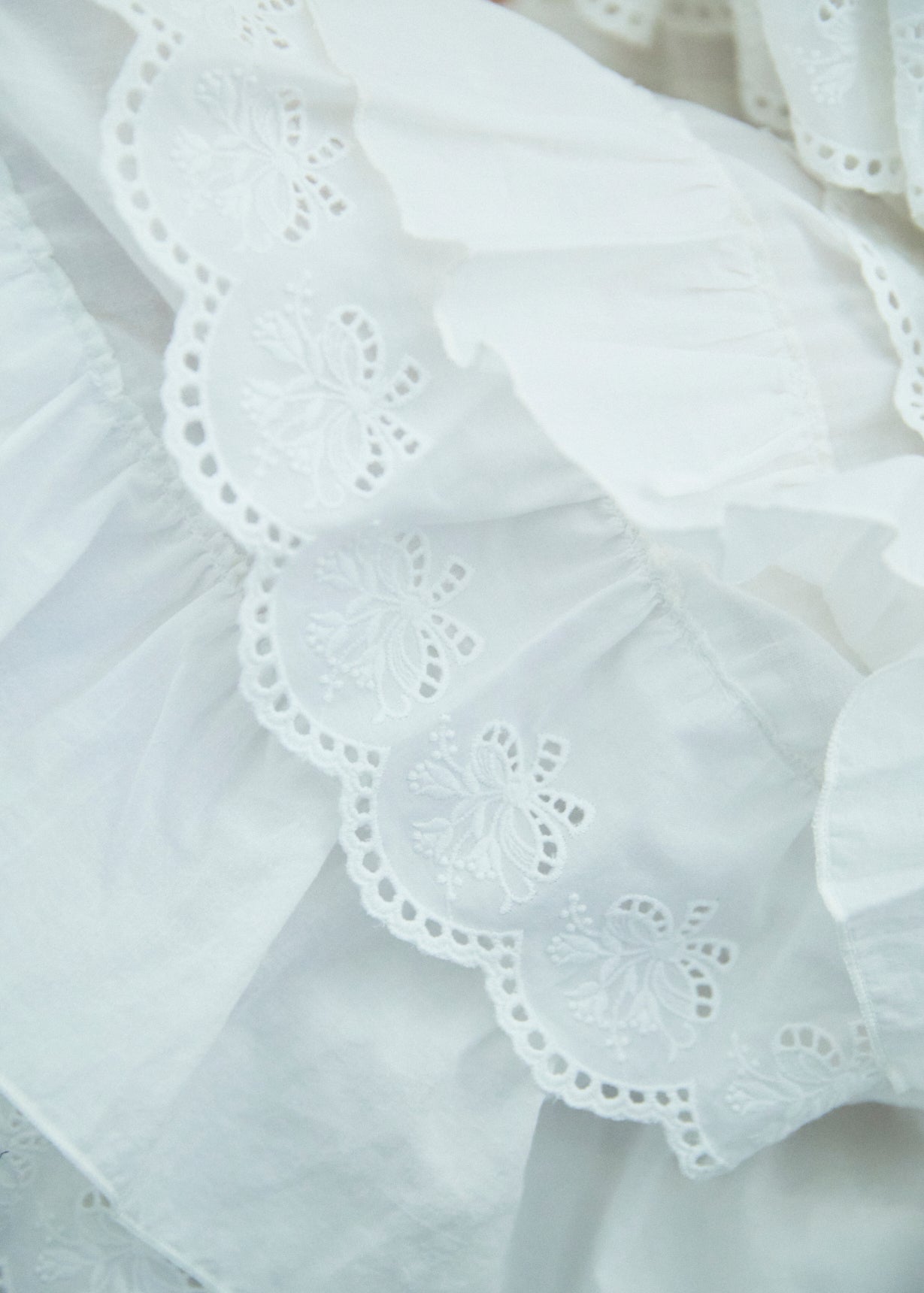 Cotton Tiered Scallop Dress