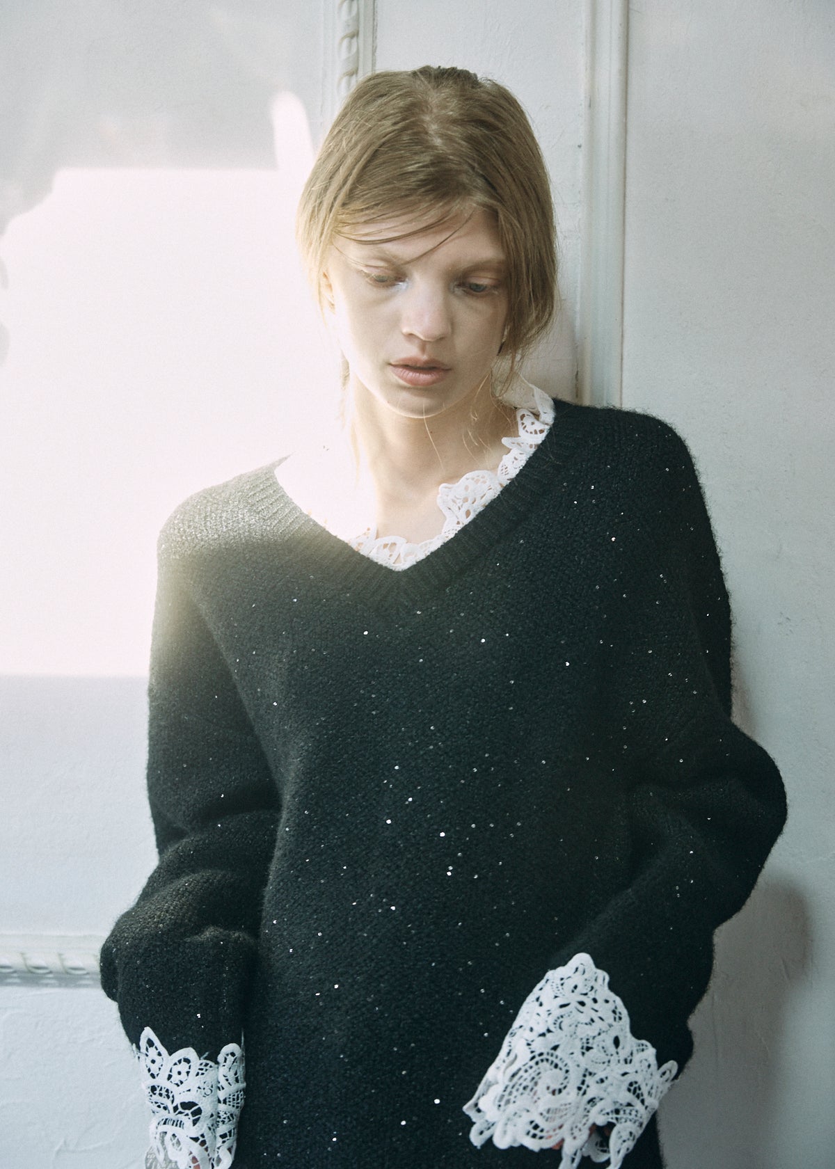 【予約商品】Lace Sparkle Oversized Knit