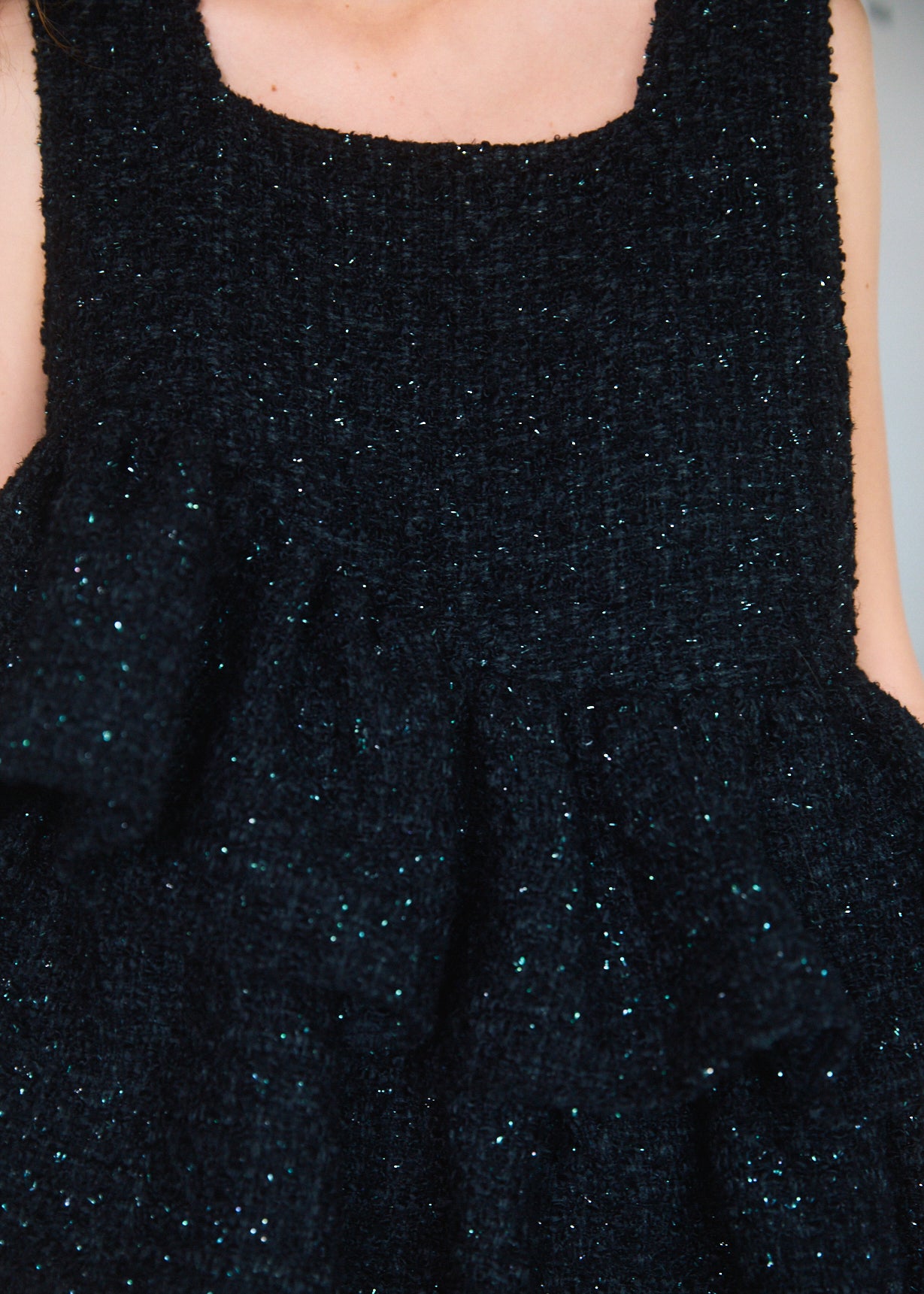 Fancy Tweed Frill Top