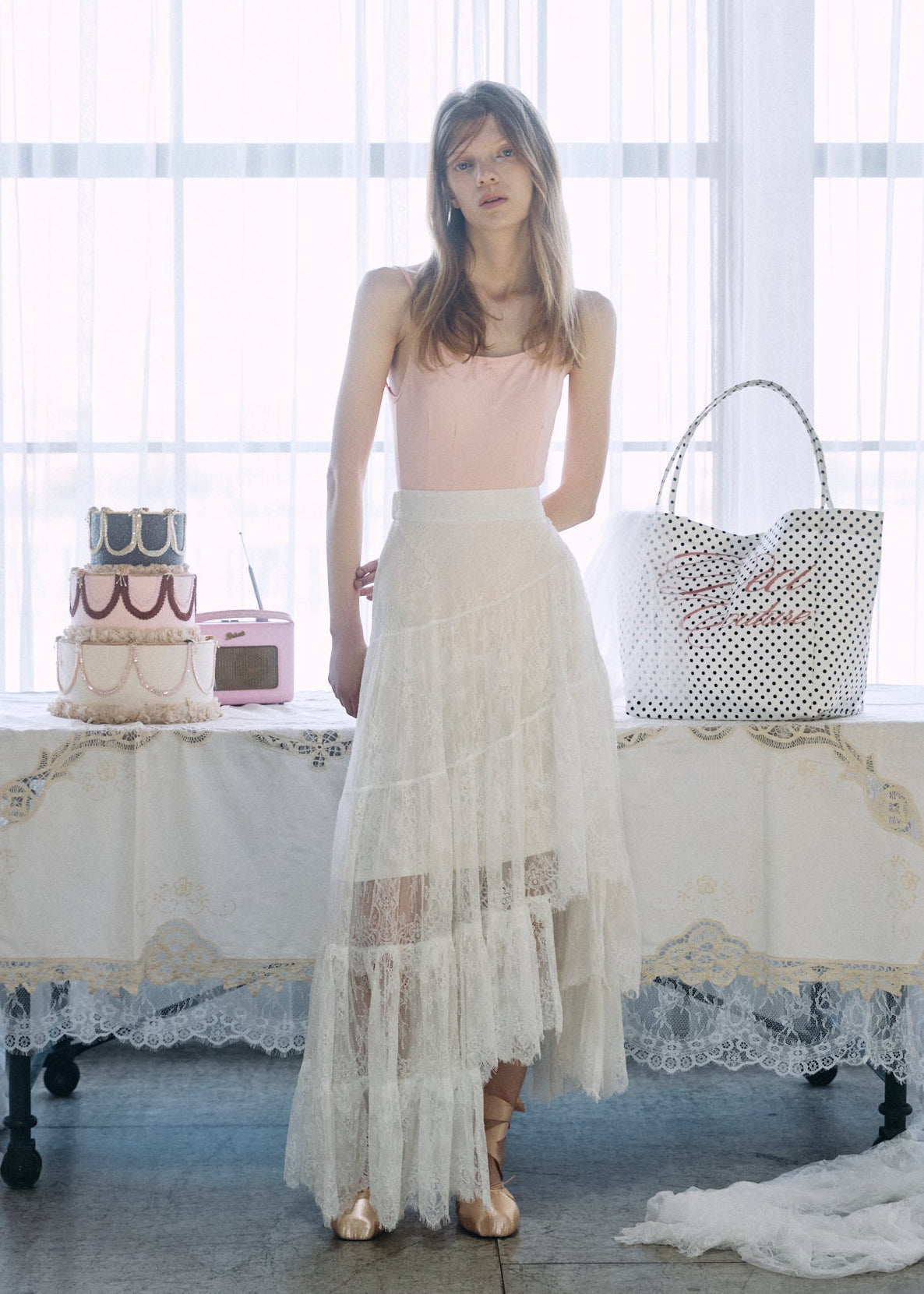Asymmetric Lace Skirt