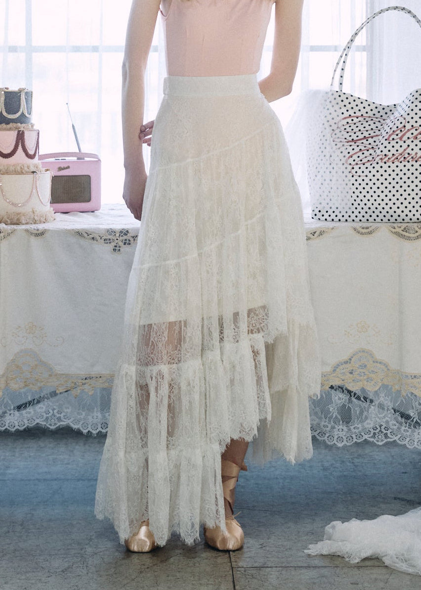 Asymmetric Lace Skirt