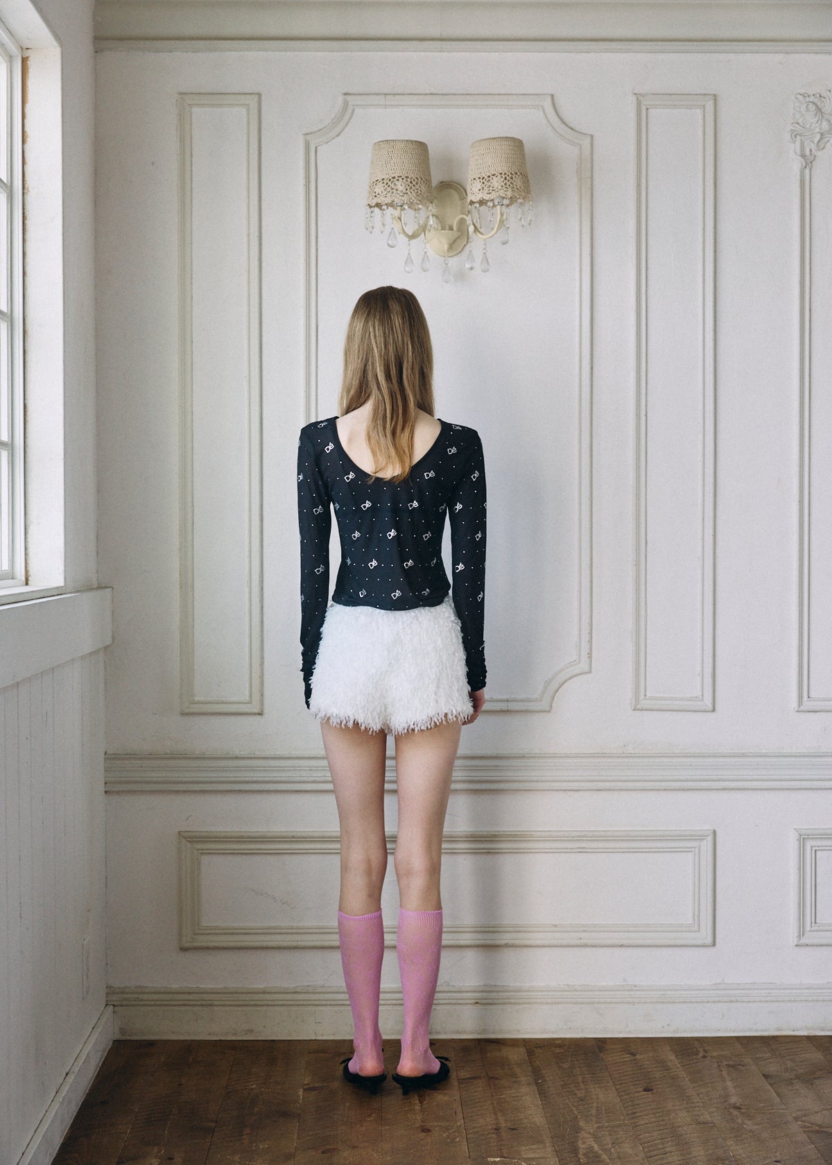 【予約商品】Crystal Logo Sheer Top