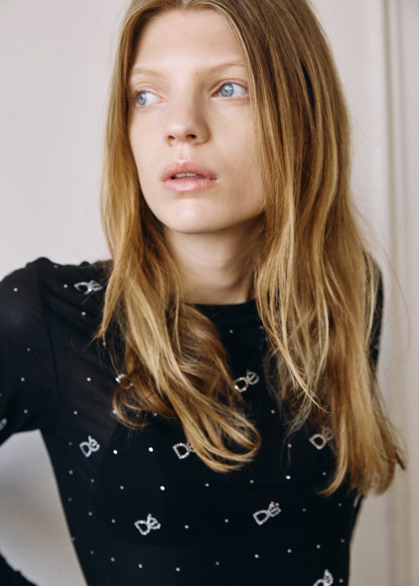 【予約商品】Crystal Logo Sheer Top