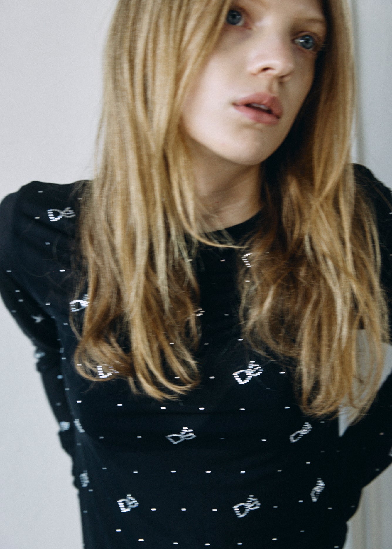 【予約商品】Crystal Logo Sheer Top