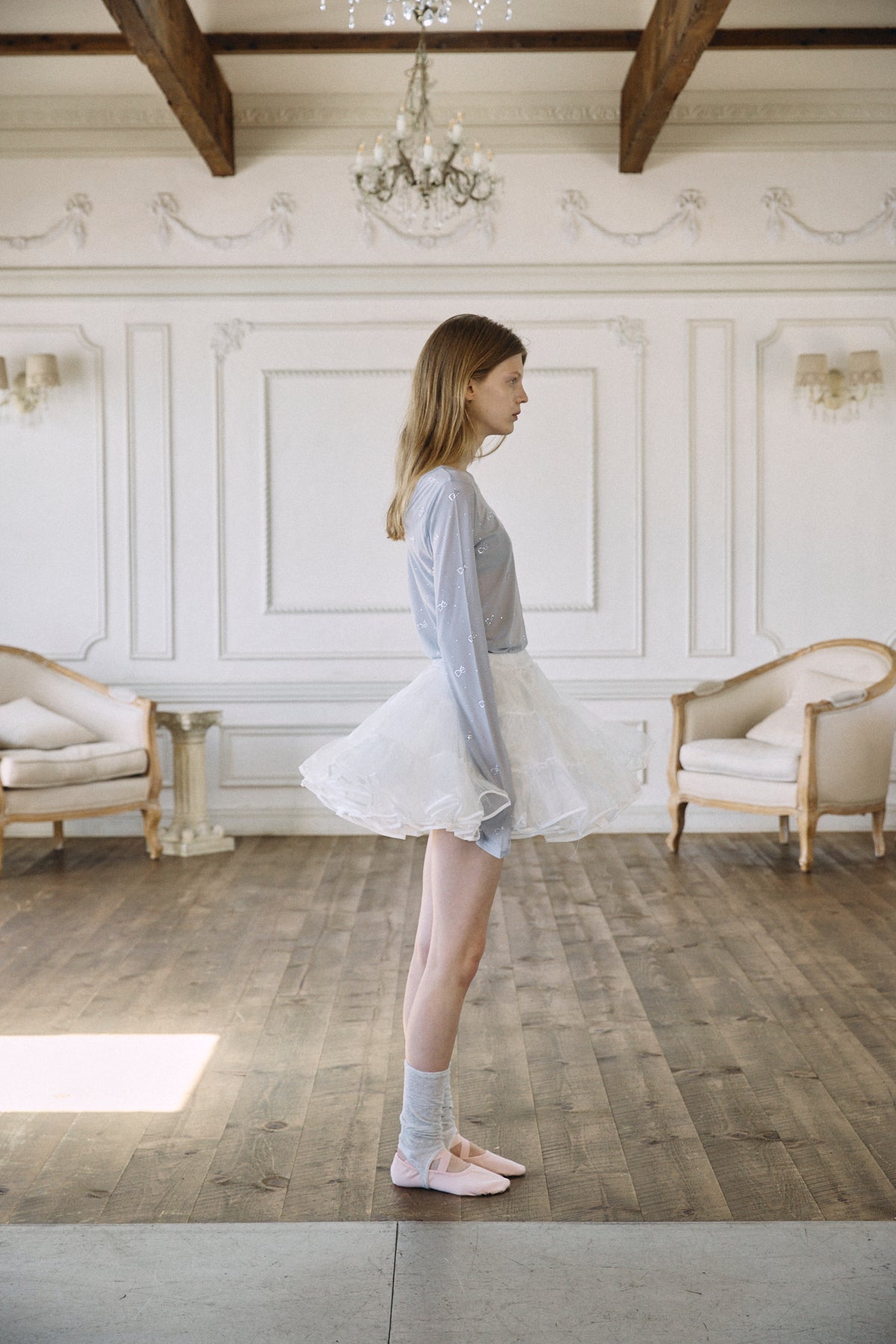 【予約商品】Crystal Logo Sheer Top
