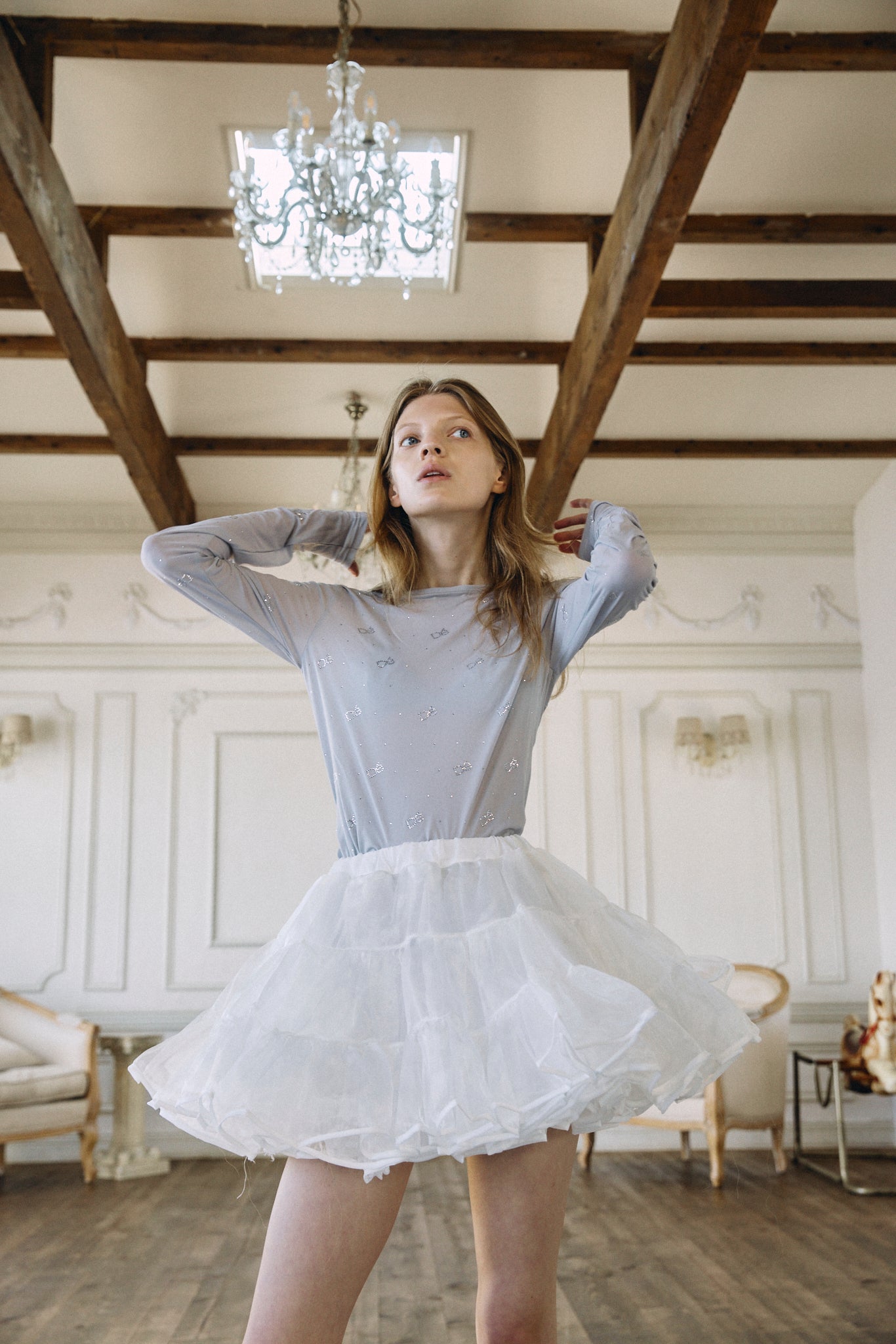 【予約商品】Crystal Logo Sheer Top