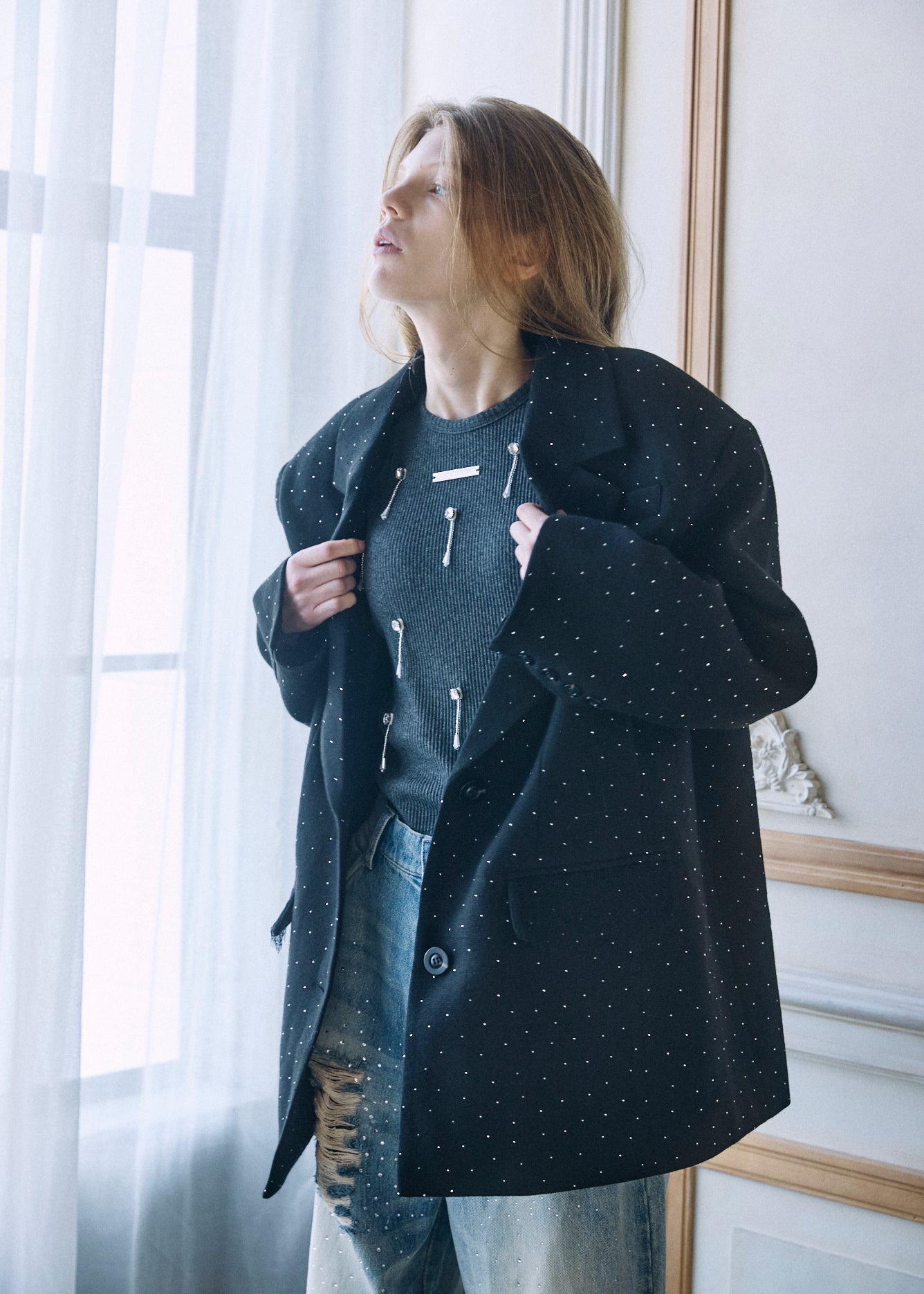 【予約商品】2WAY Bijou Lace Jacket