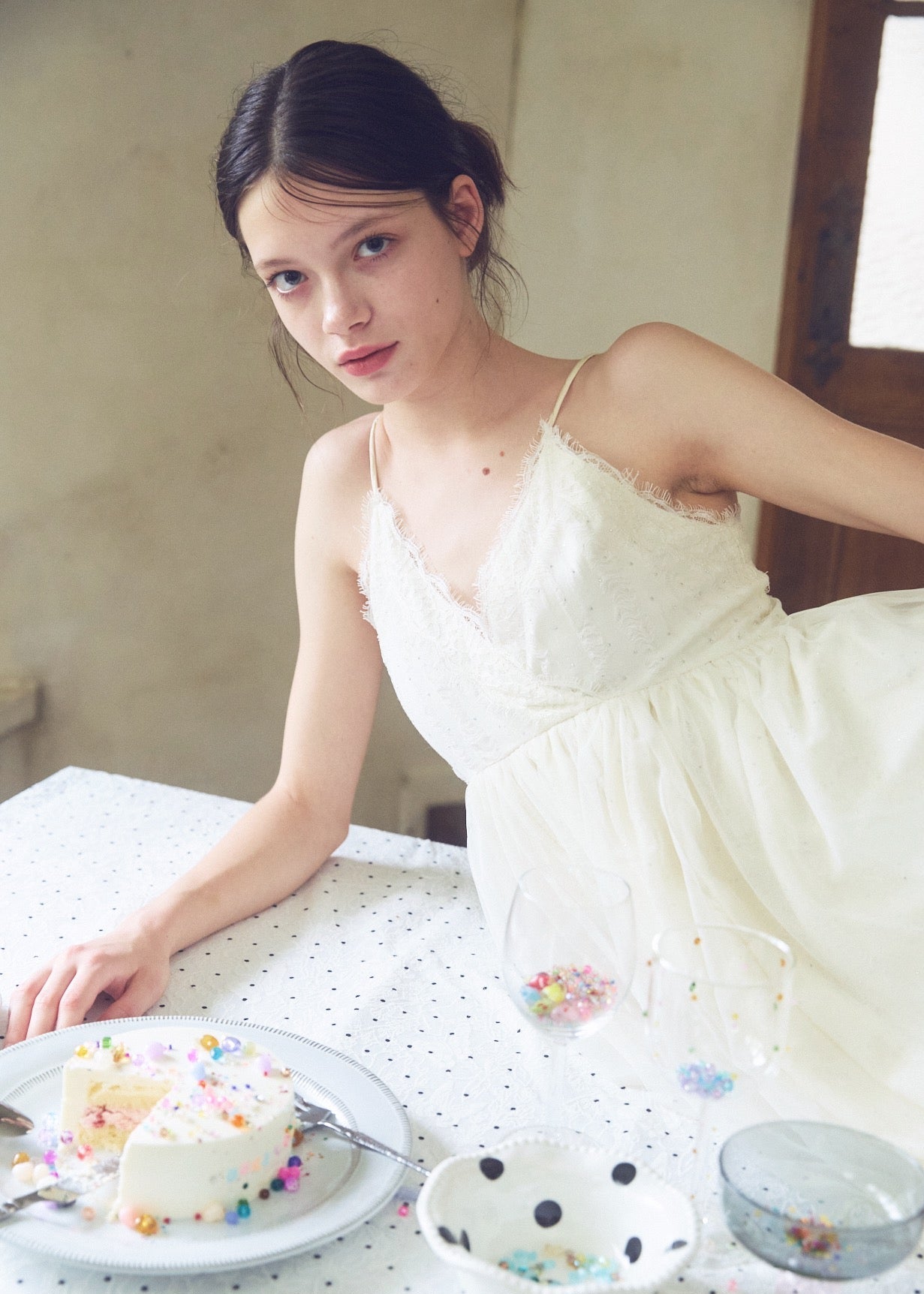 Stone Damage Balloon Dress