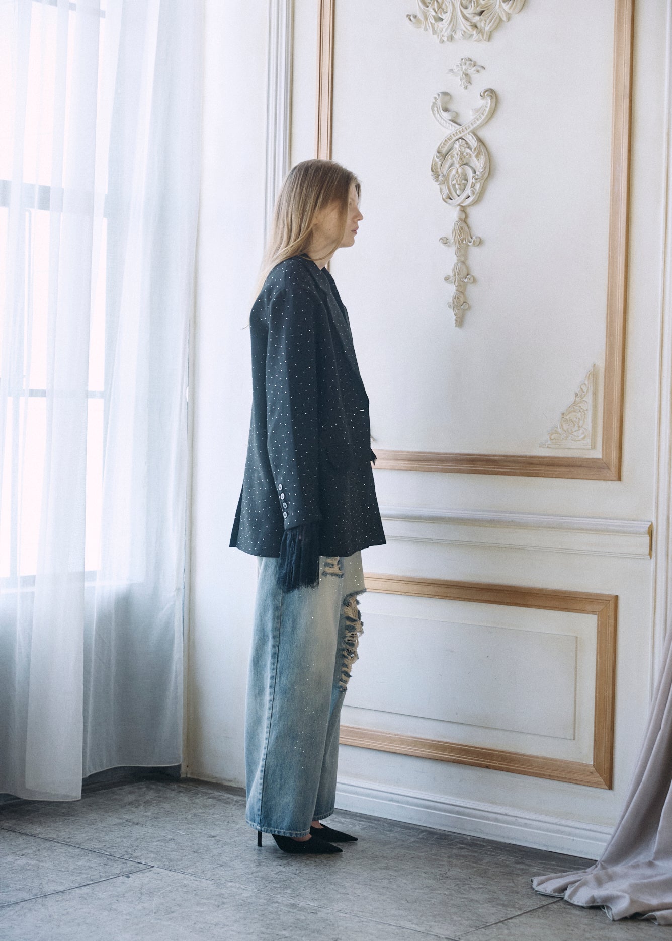 【予約商品】2WAY Bijou Lace Jacket