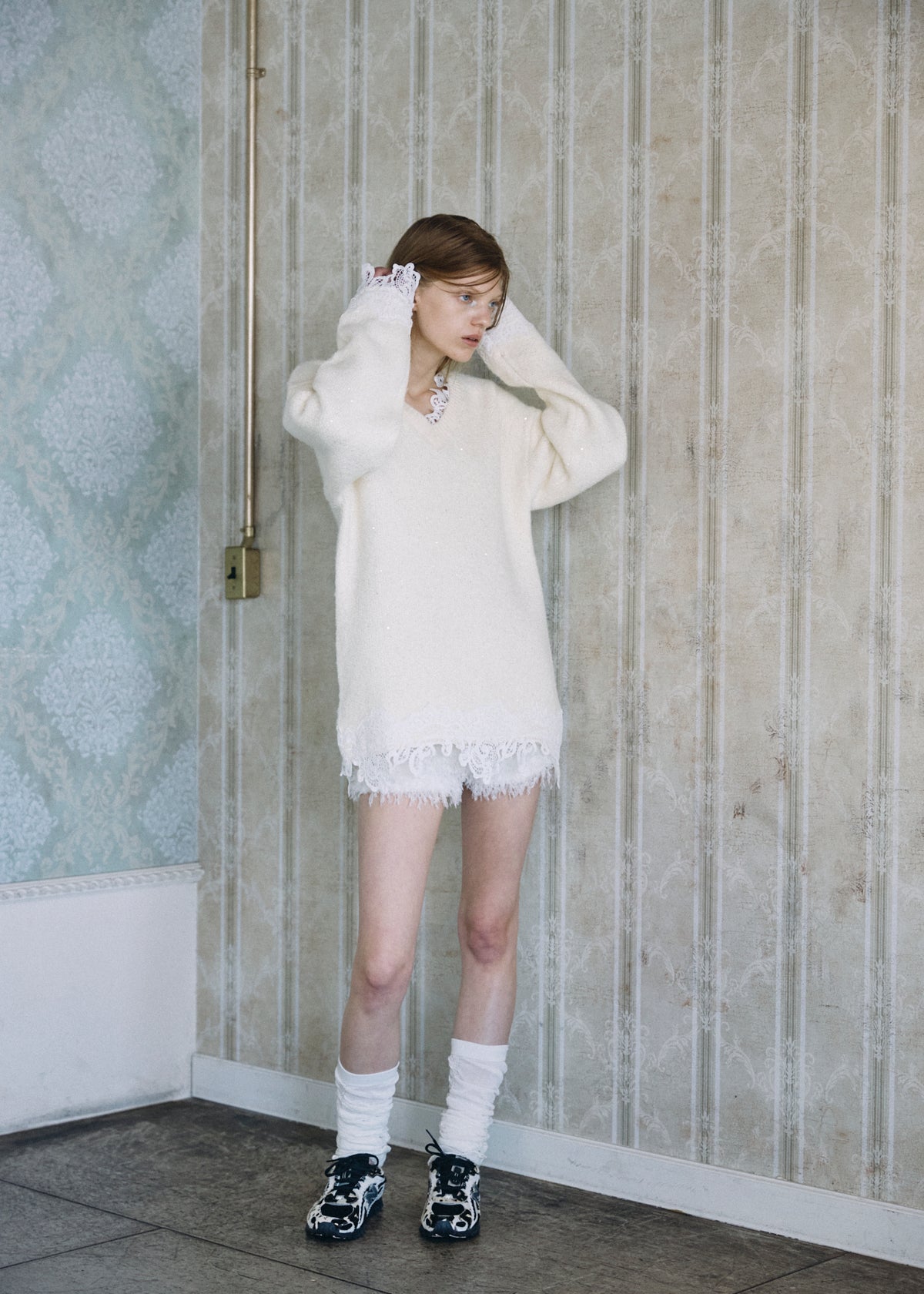 【予約商品】Lace Sparkle Oversized Knit