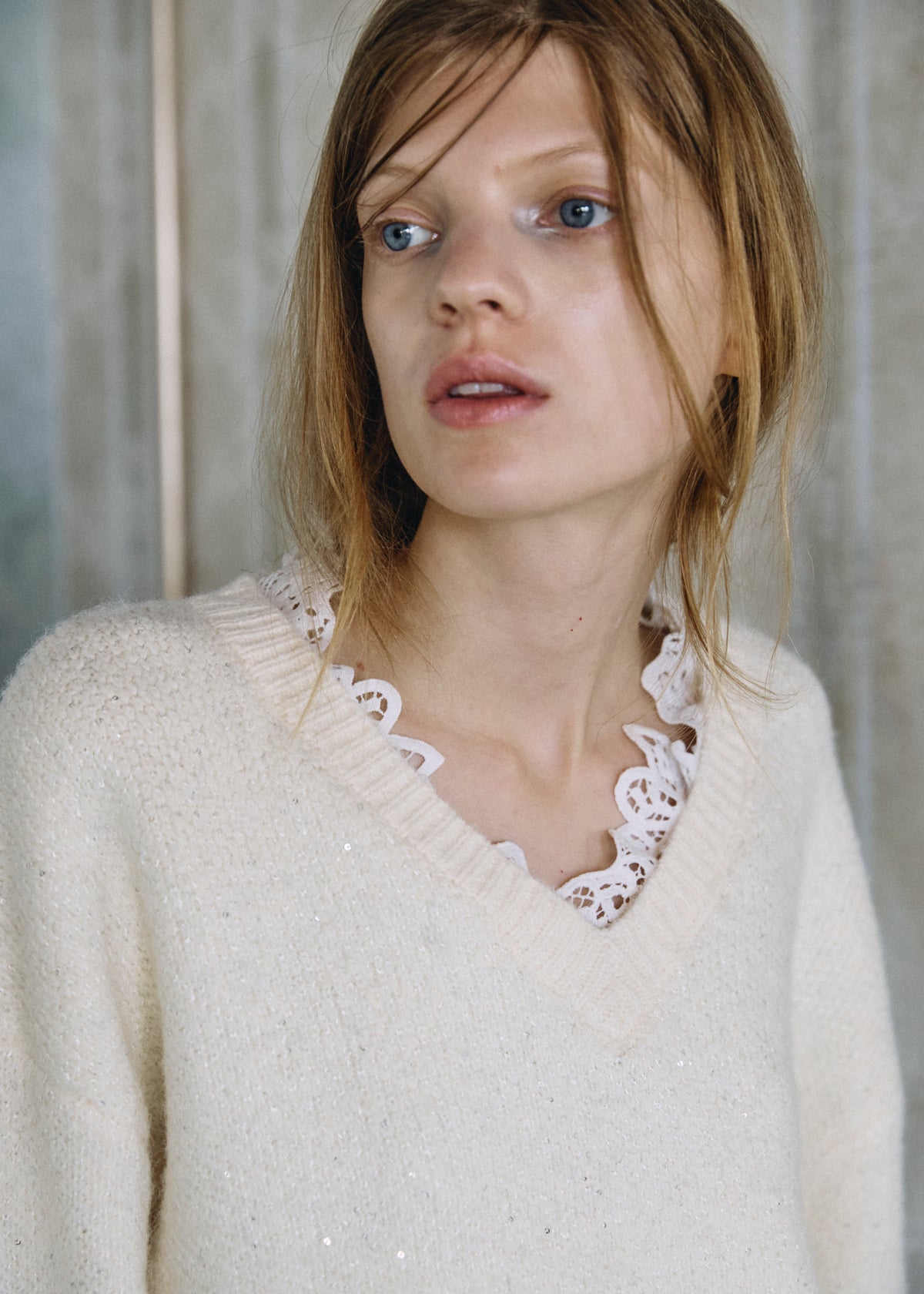 【予約商品】Lace Sparkle Oversized Knit