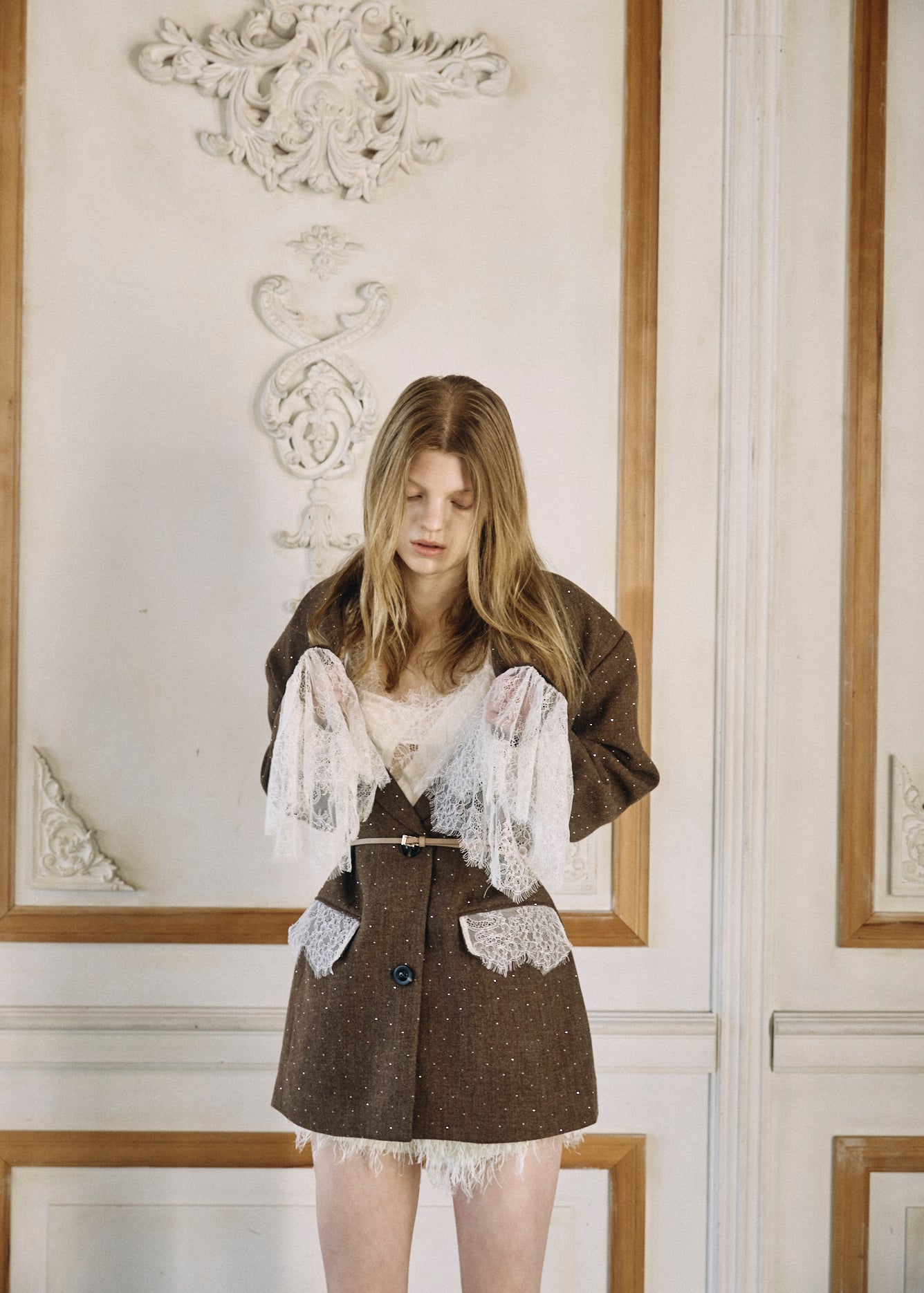 【予約商品】2WAY Bijou Lace Jacket