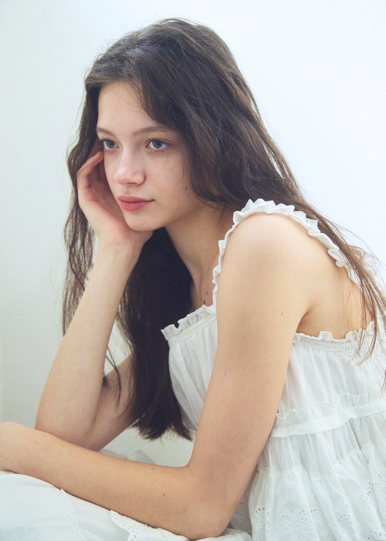 Cotton Tiered Scallop Dress