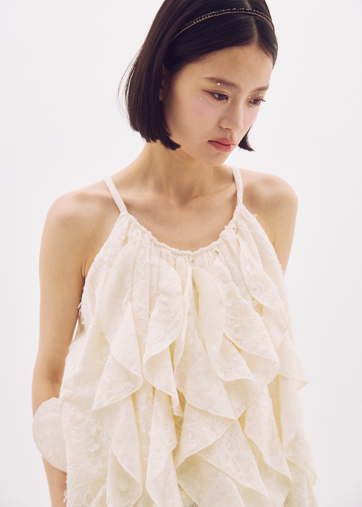 Spangle Lace Ruffle Top