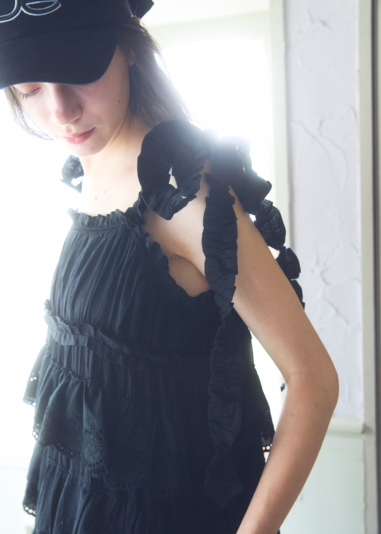 Cotton Tiered Scallop Dress