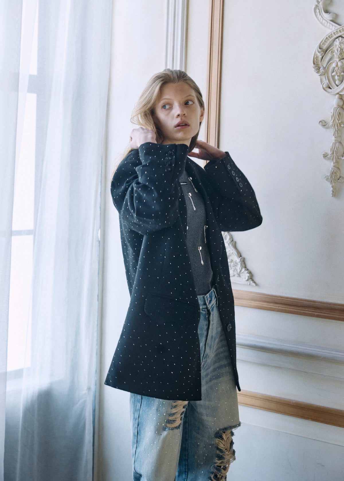 【予約商品】2WAY Bijou Lace Jacket