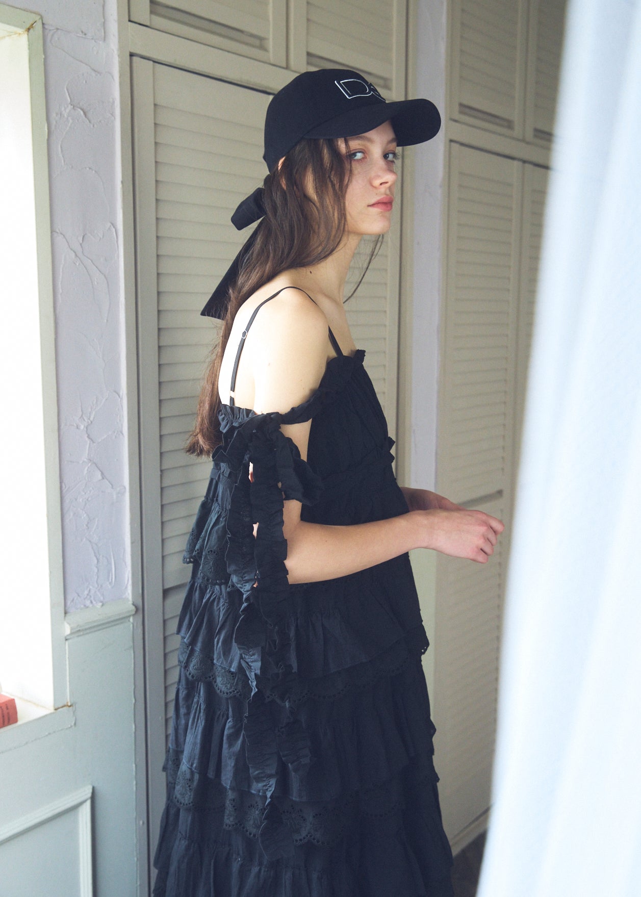 Cotton Tiered Scallop Dress