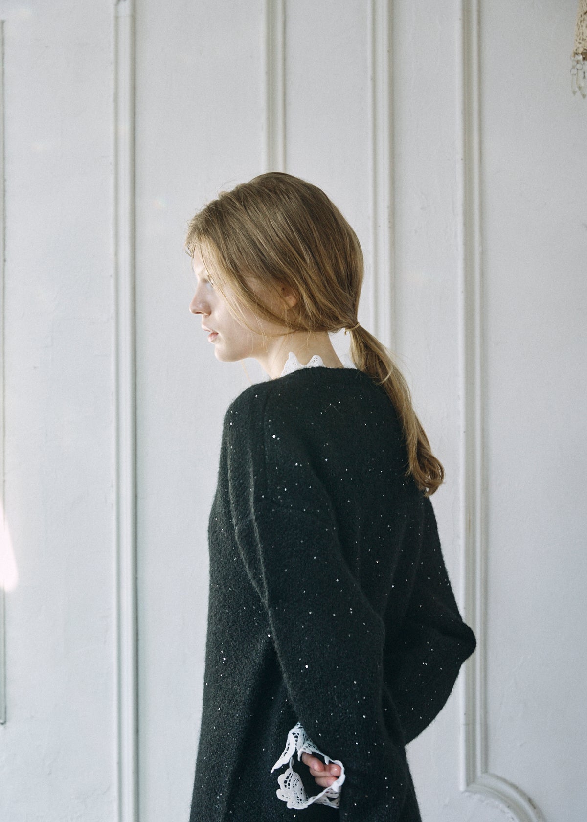 【予約商品】Lace Sparkle Oversized Knit