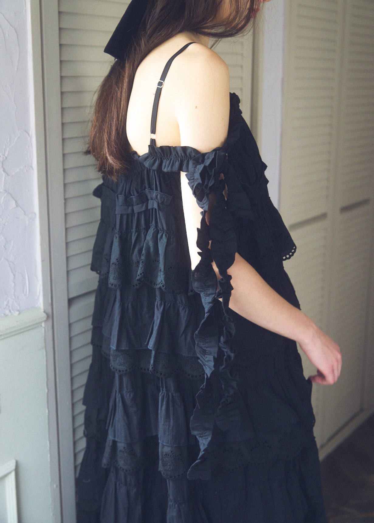 Cotton Tiered Scallop Dress