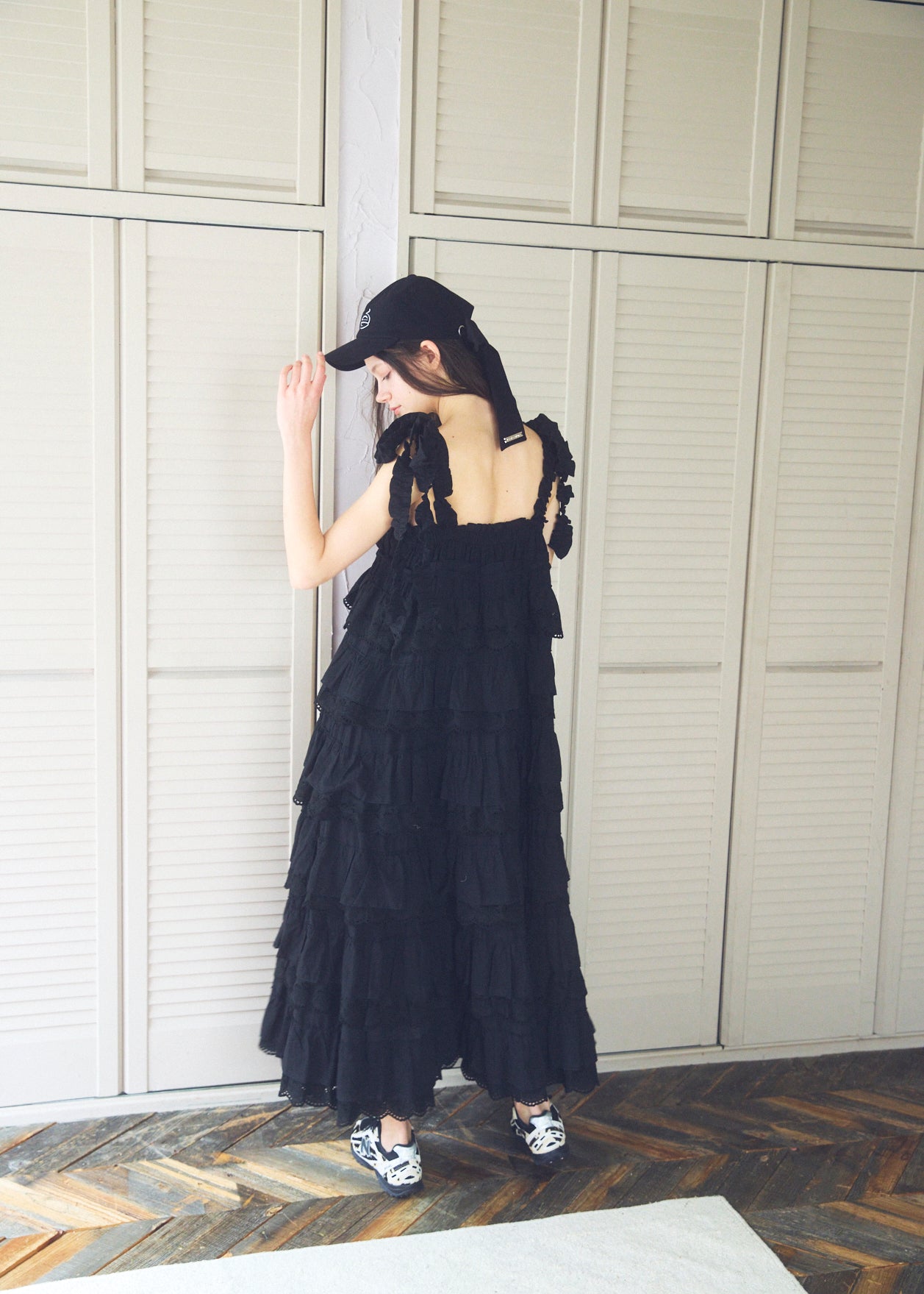 Cotton Tiered Scallop Dress