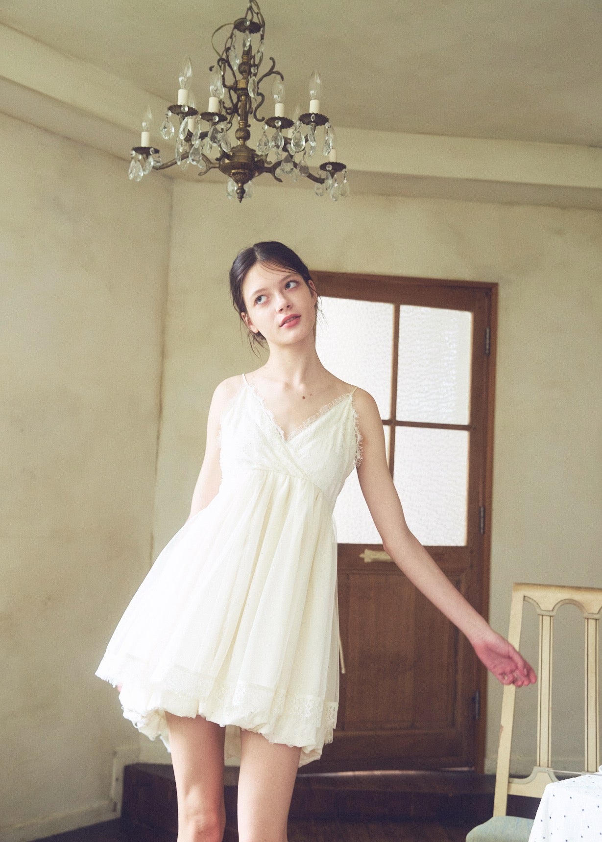 Stone Damage Balloon Dress