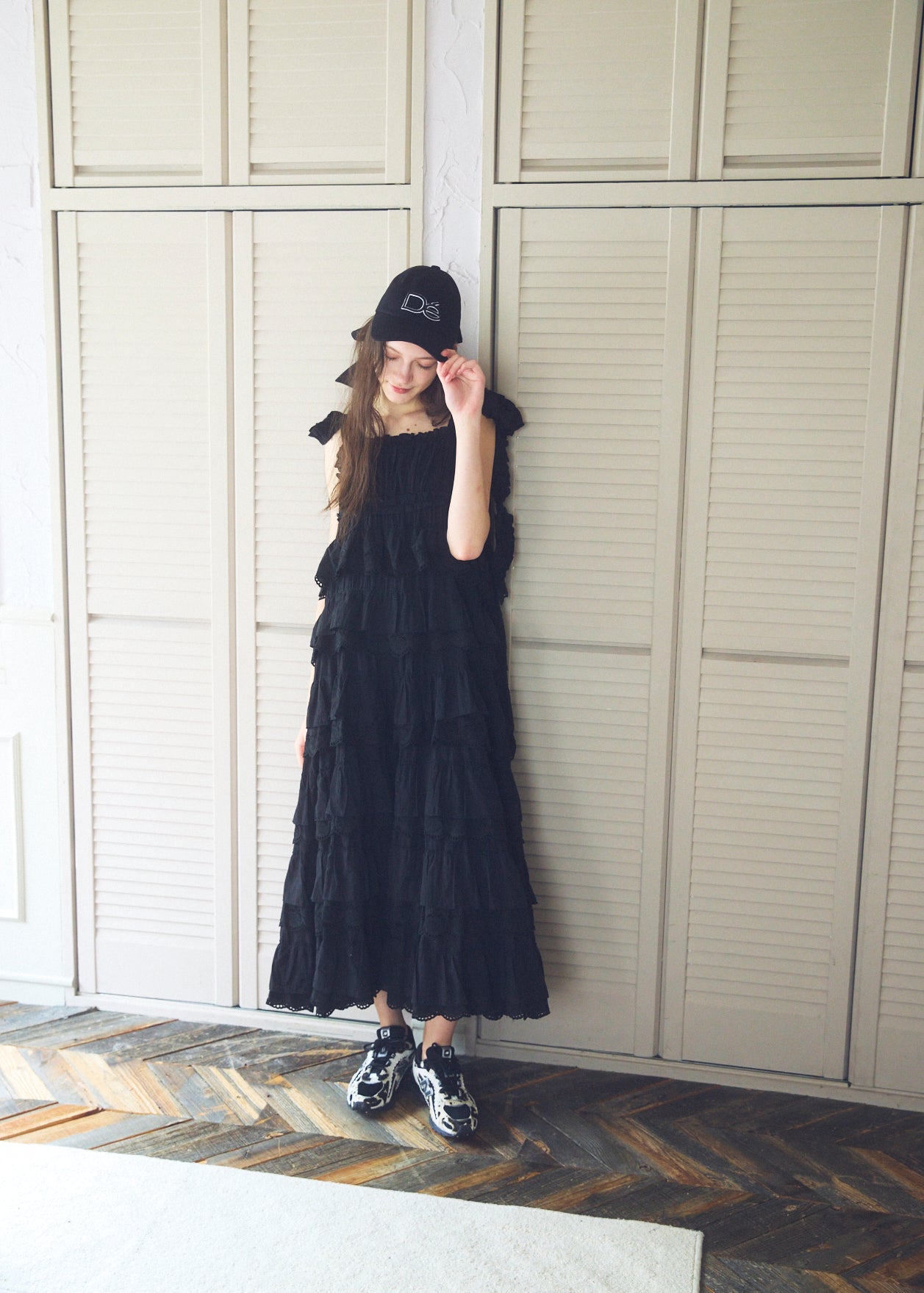 Cotton Tiered Scallop Dress