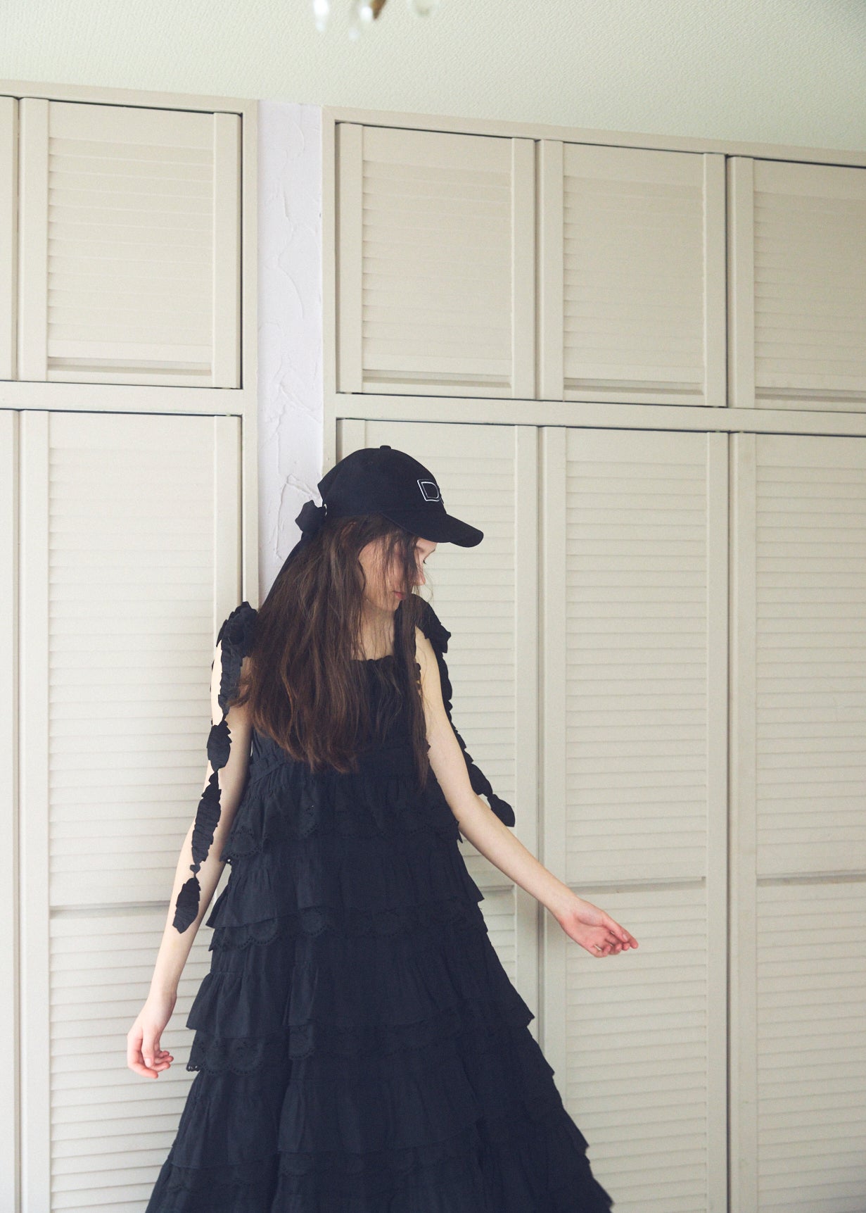 Cotton Tiered Scallop Dress