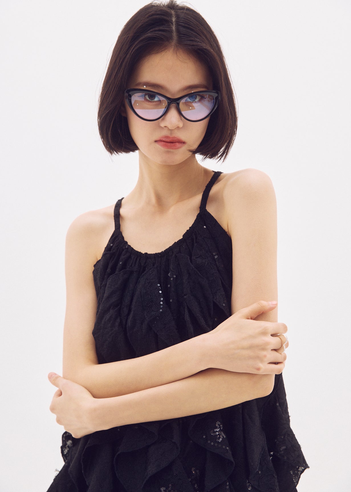 Spangle Lace Ruffle Top