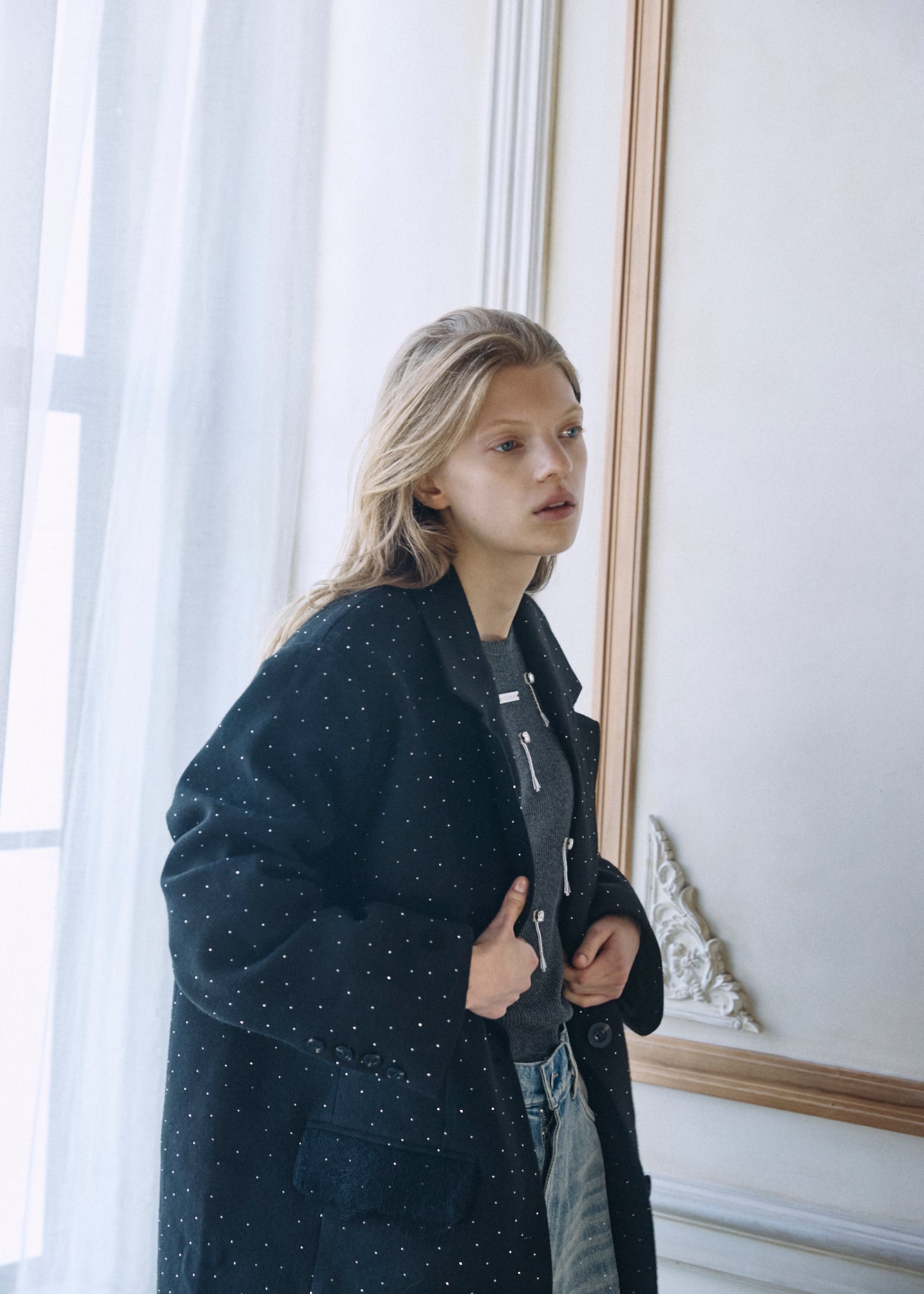 【予約商品】2WAY Bijou Lace Jacket