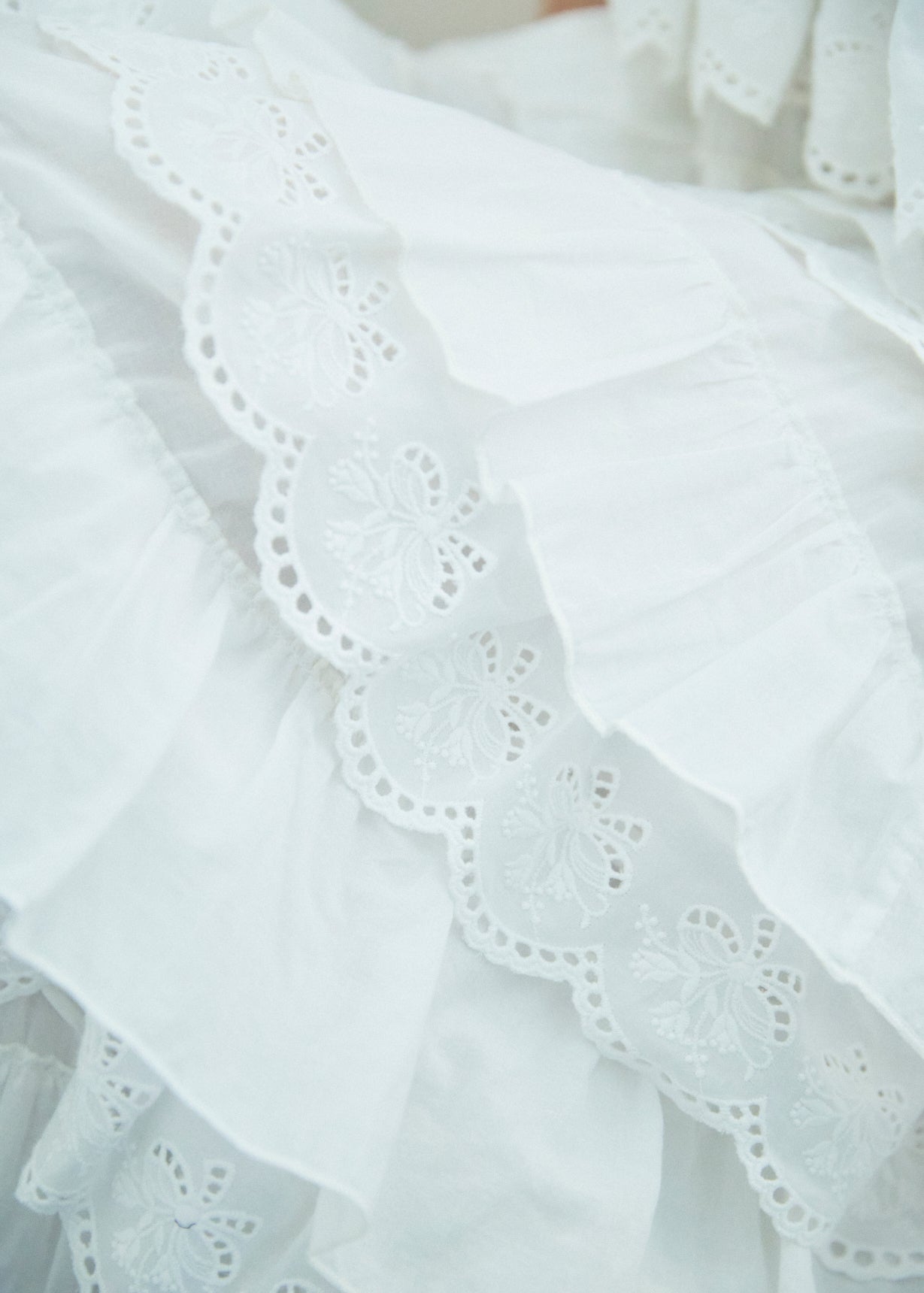 Cotton Tiered Scallop Dress