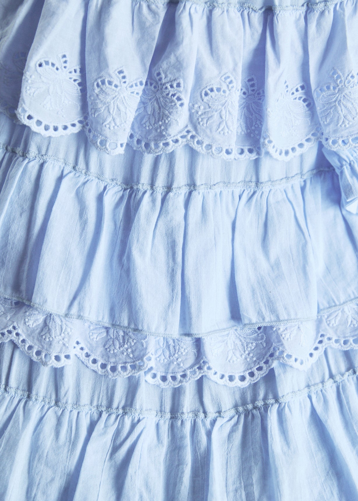 Cotton Tiered Scallop Dress