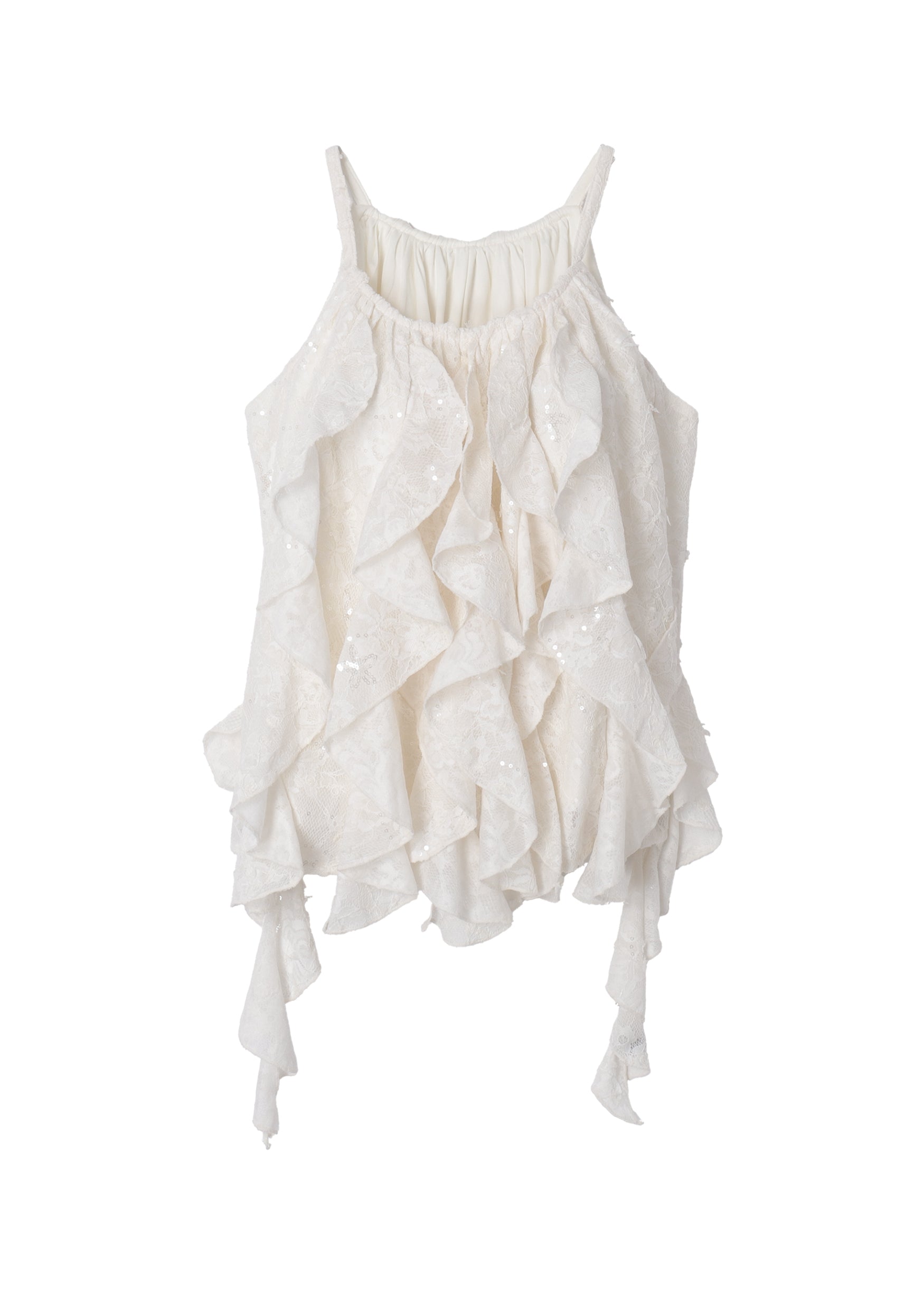 Spangle Lace Ruffle Top