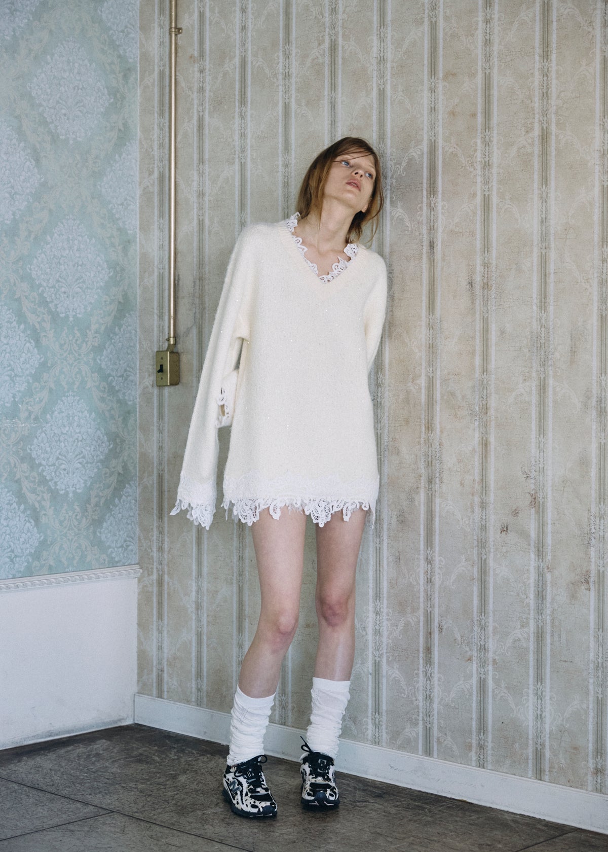 【予約商品】Lace Sparkle Oversized Knit