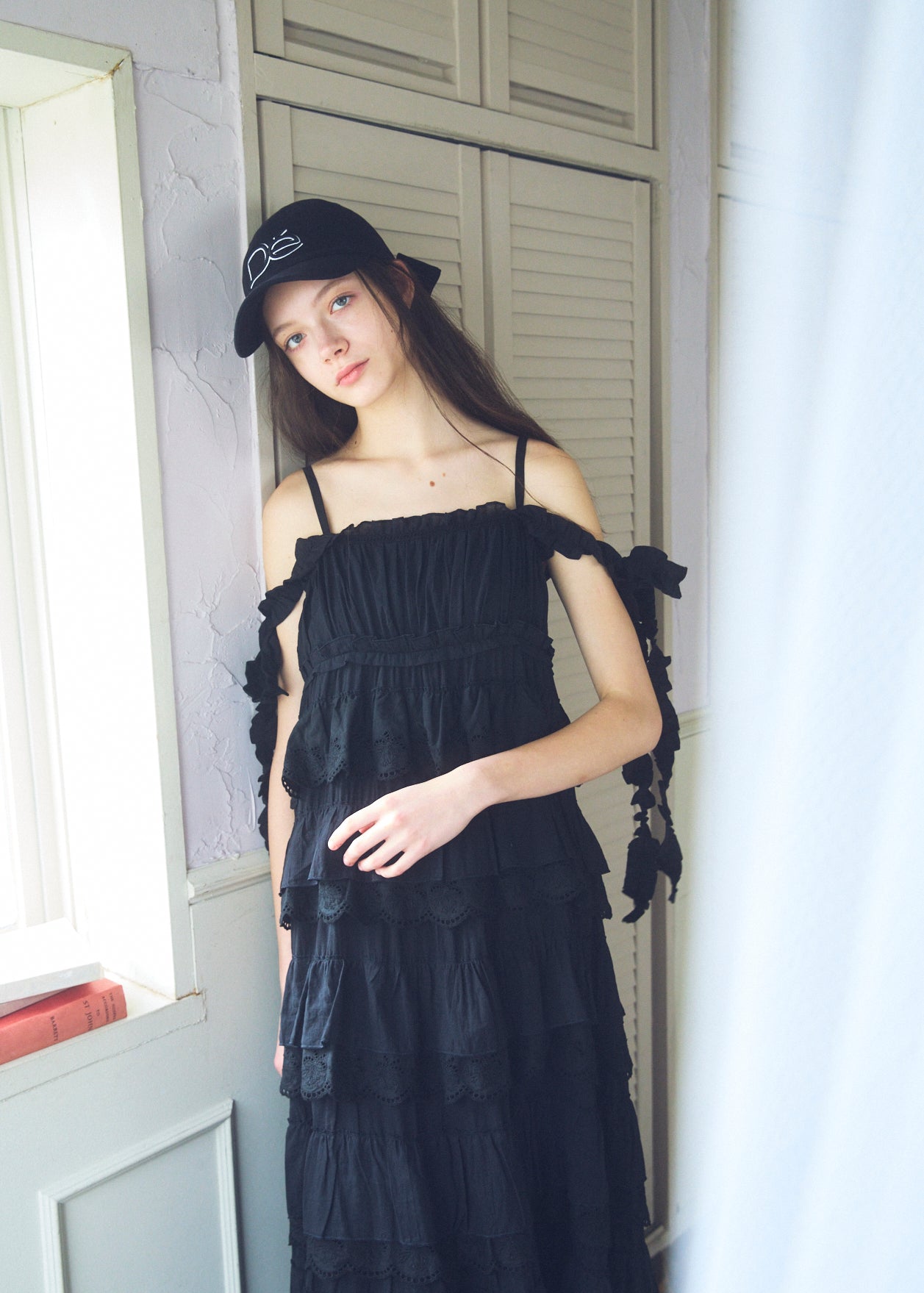 Cotton Tiered Scallop Dress