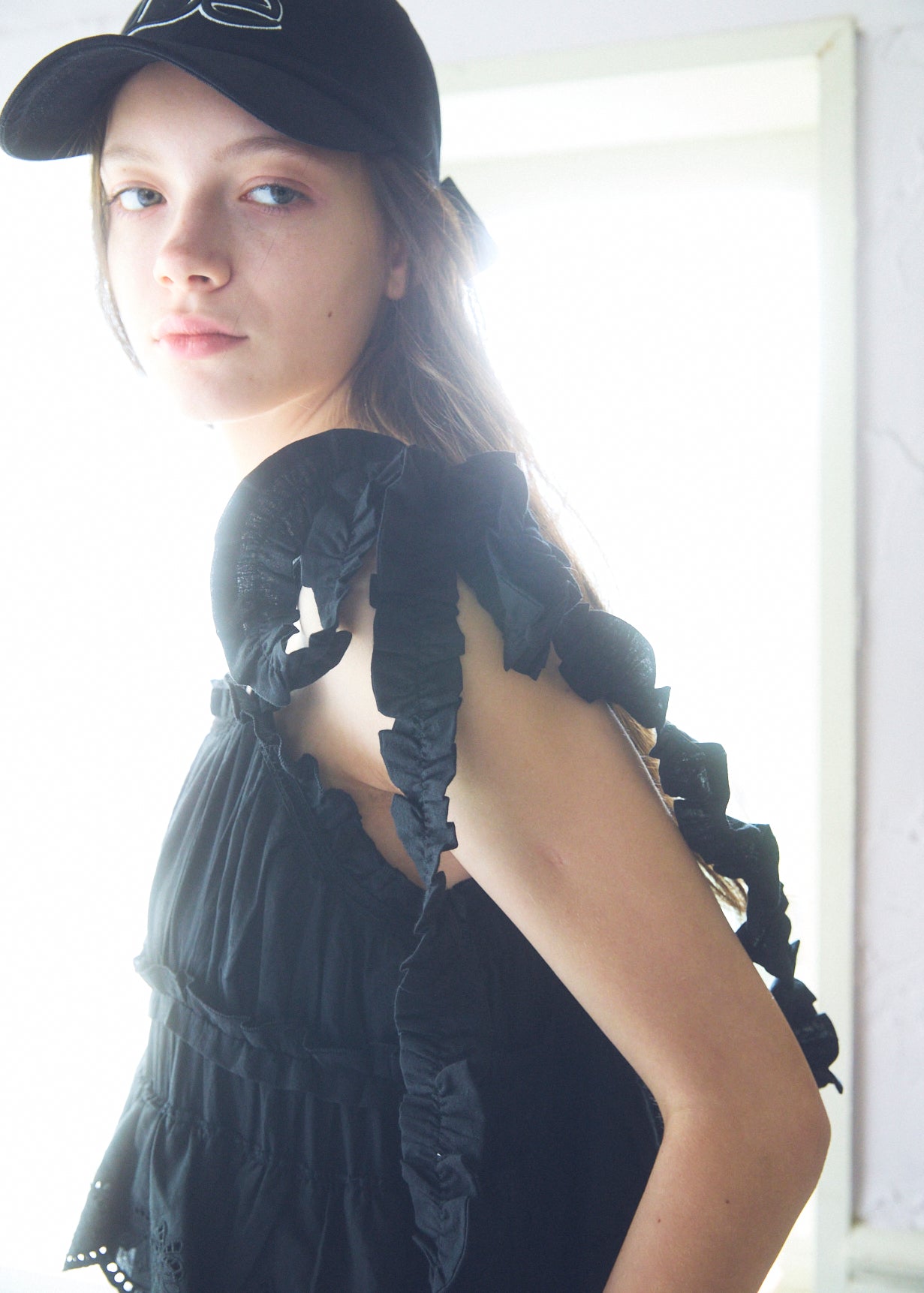 Cotton Tiered Scallop Dress