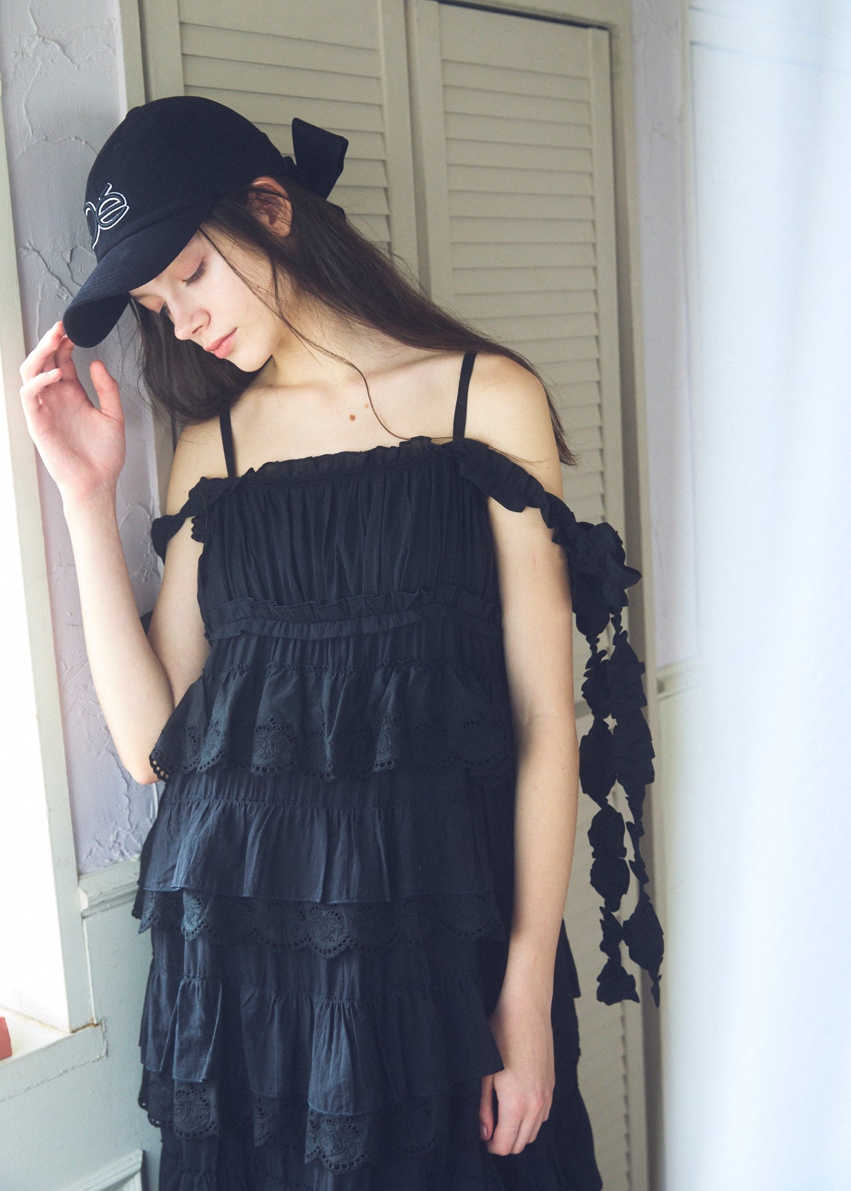 Cotton Tiered Scallop Dress