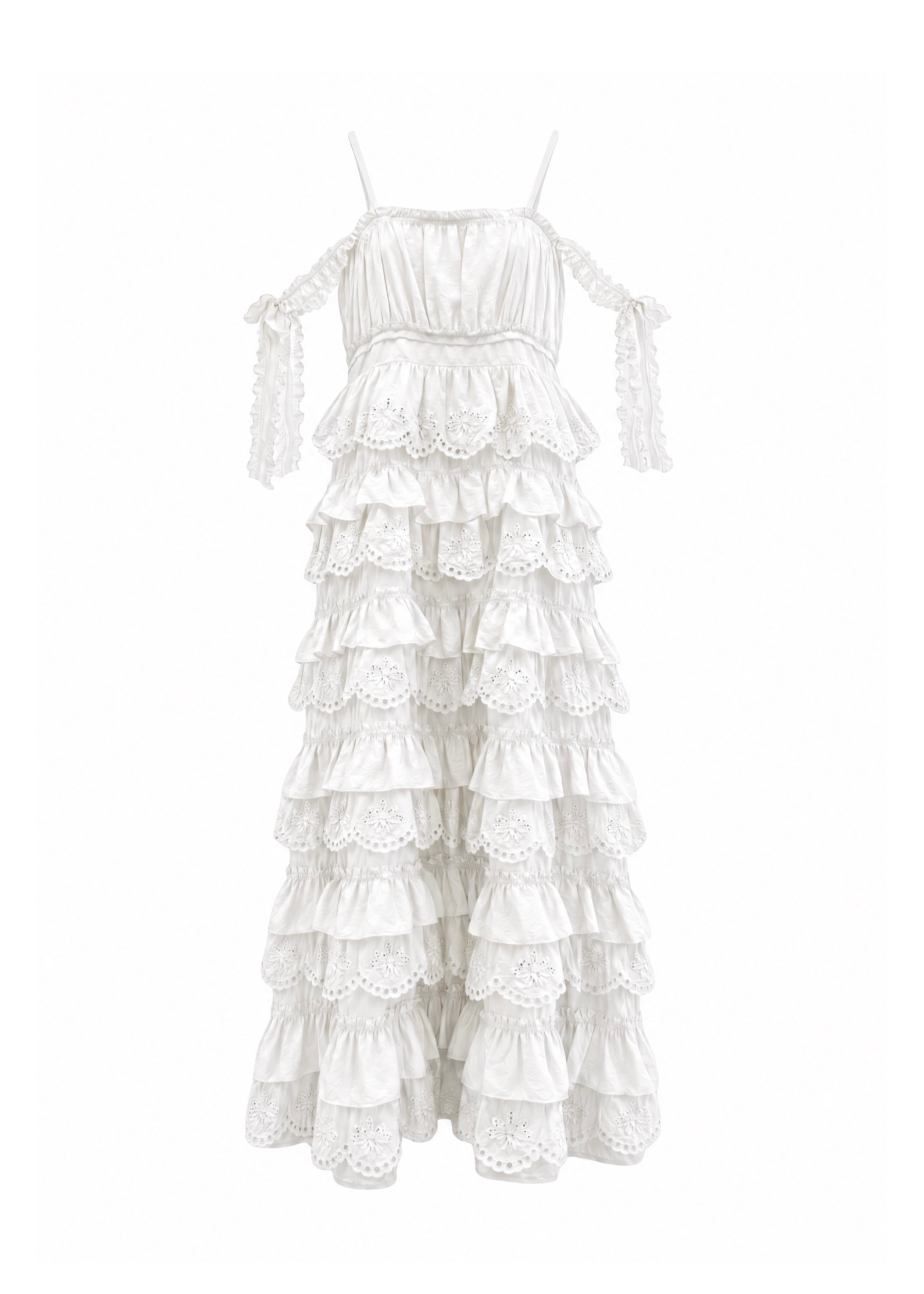 Cotton Tiered Scallop Dress