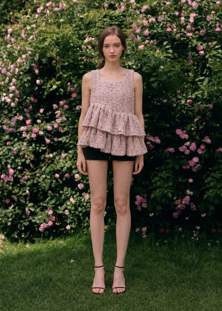 Fancy Tweed Frill Top【予約商品】
