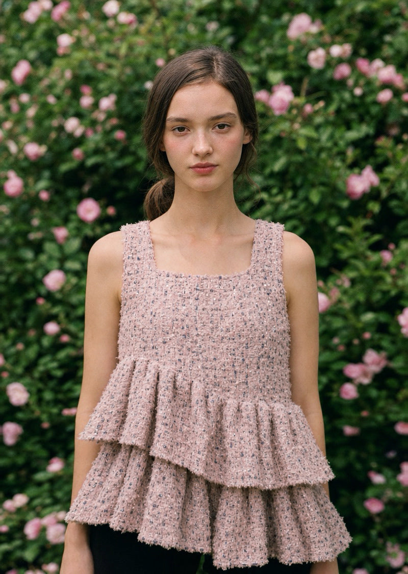 Fancy Tweed Frill Top【予約商品】