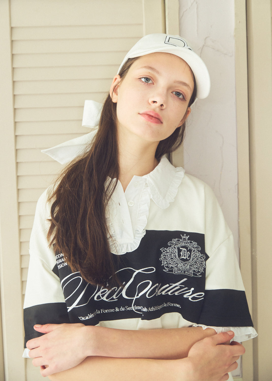 Logo Embroidery Two-Tone Rugby Shirt