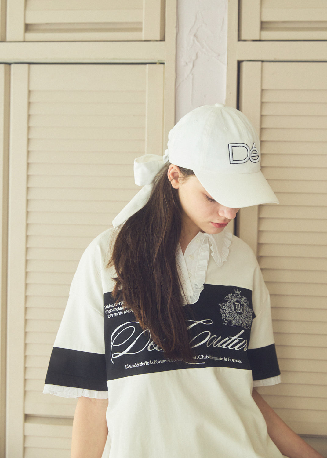 Logo Embroidery Two-Tone Rugby Shirt