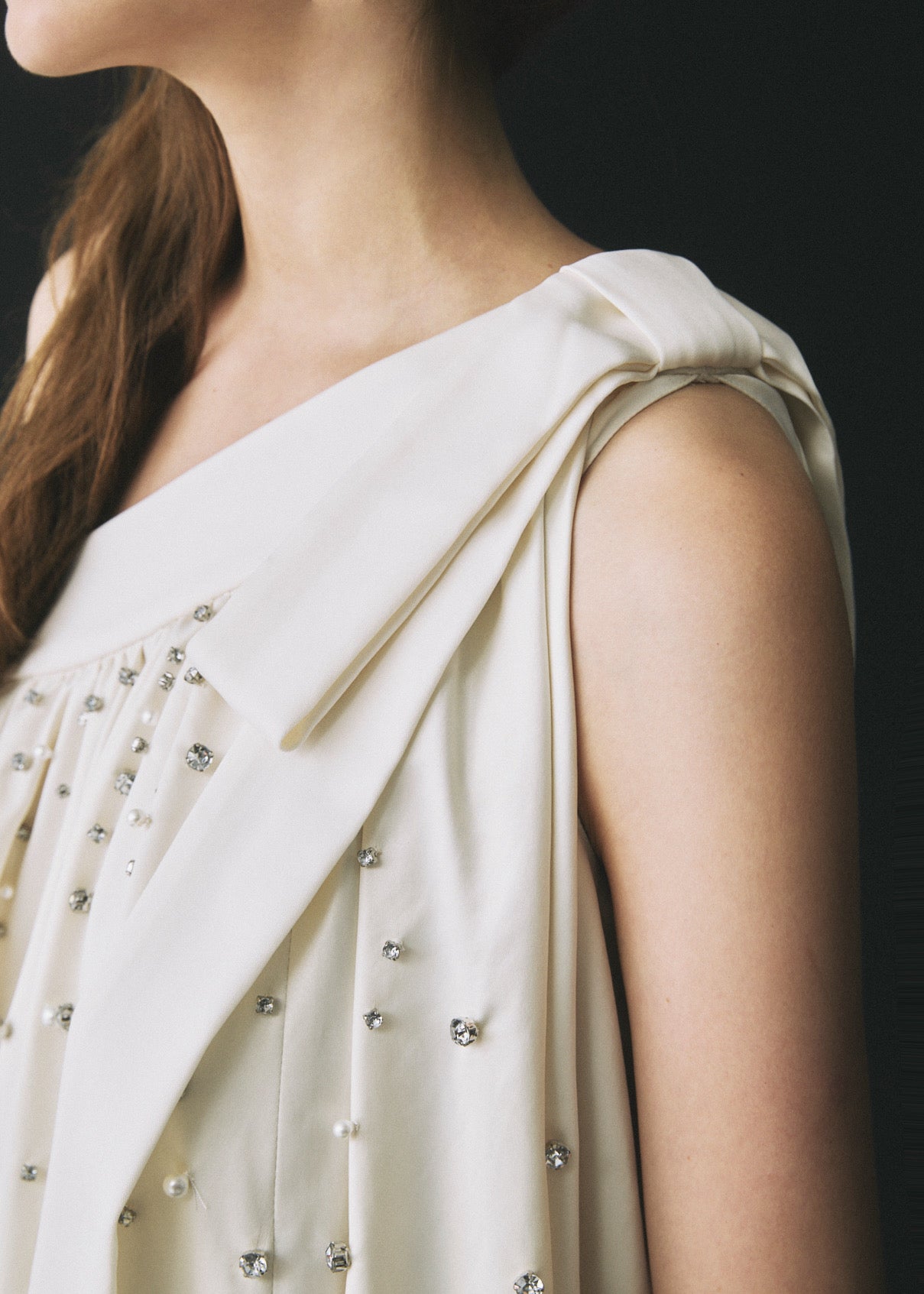 【Couture】 One-Shoulder Bijou Dress