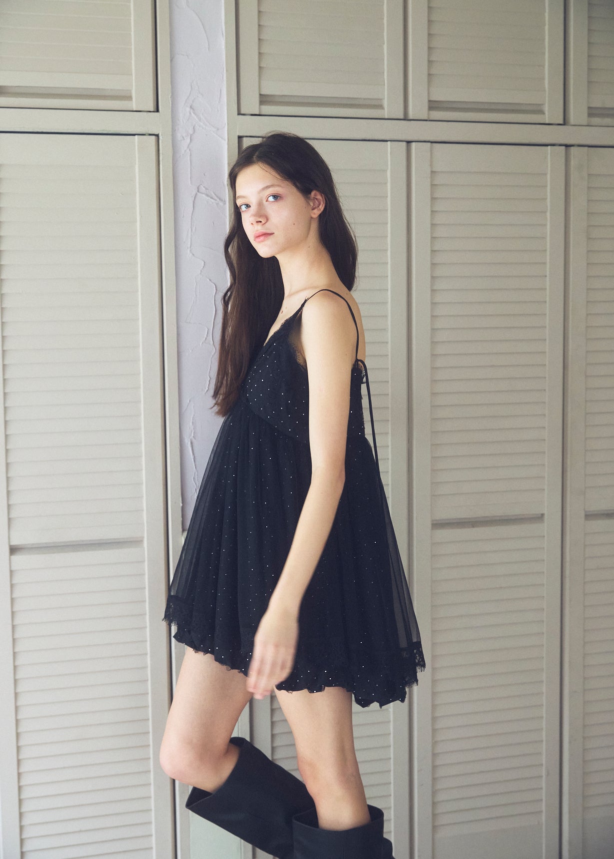 Stone Damage Balloon Dress