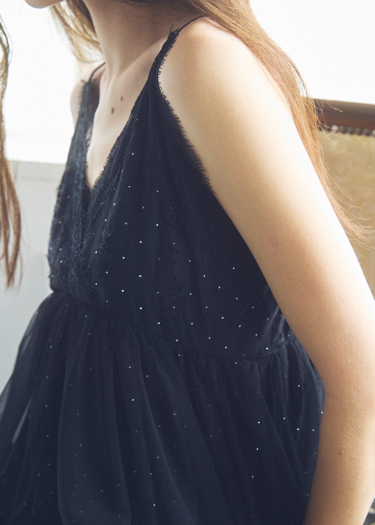 Stone Damage Balloon Dress
