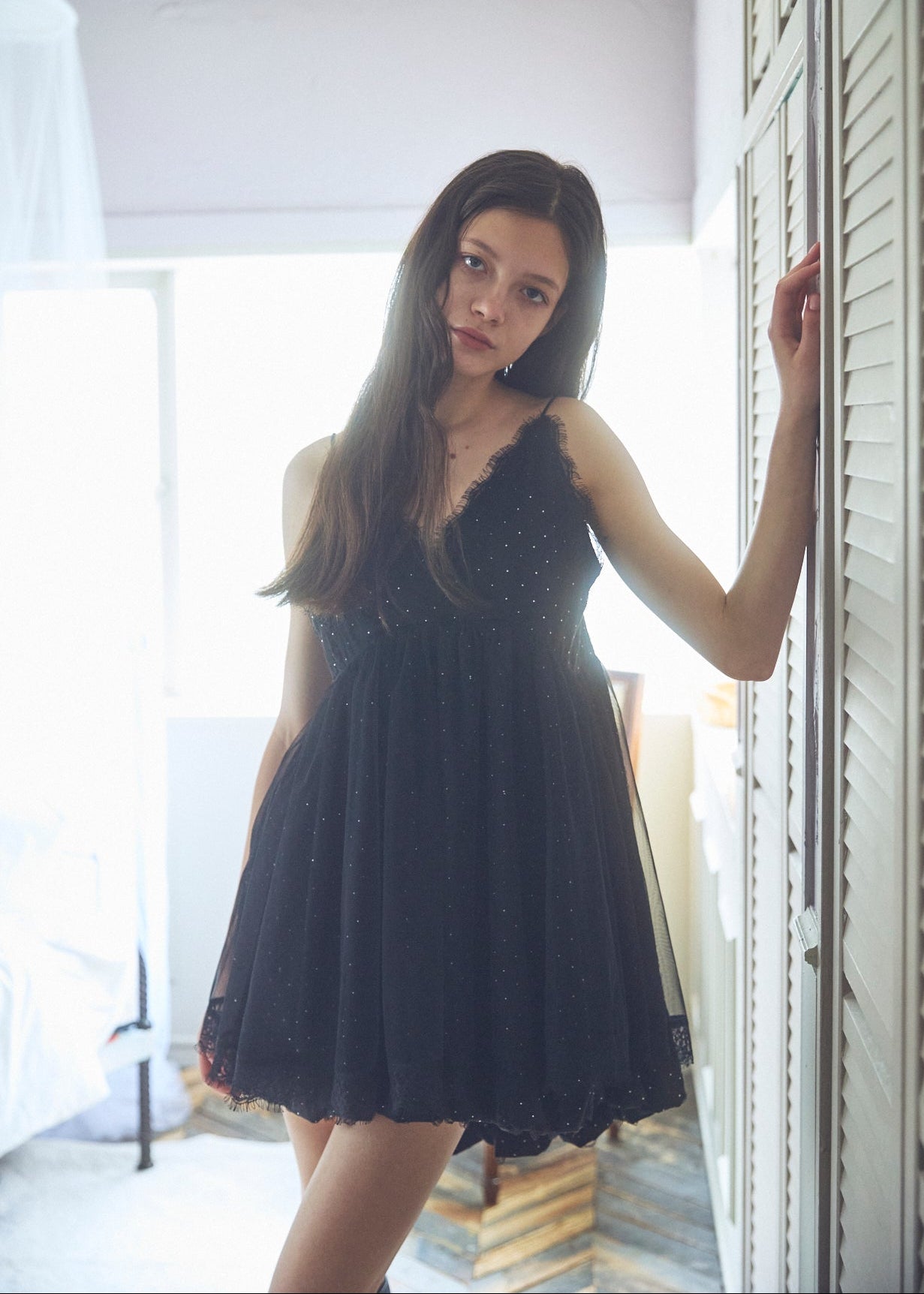 Stone Damage Balloon Dress